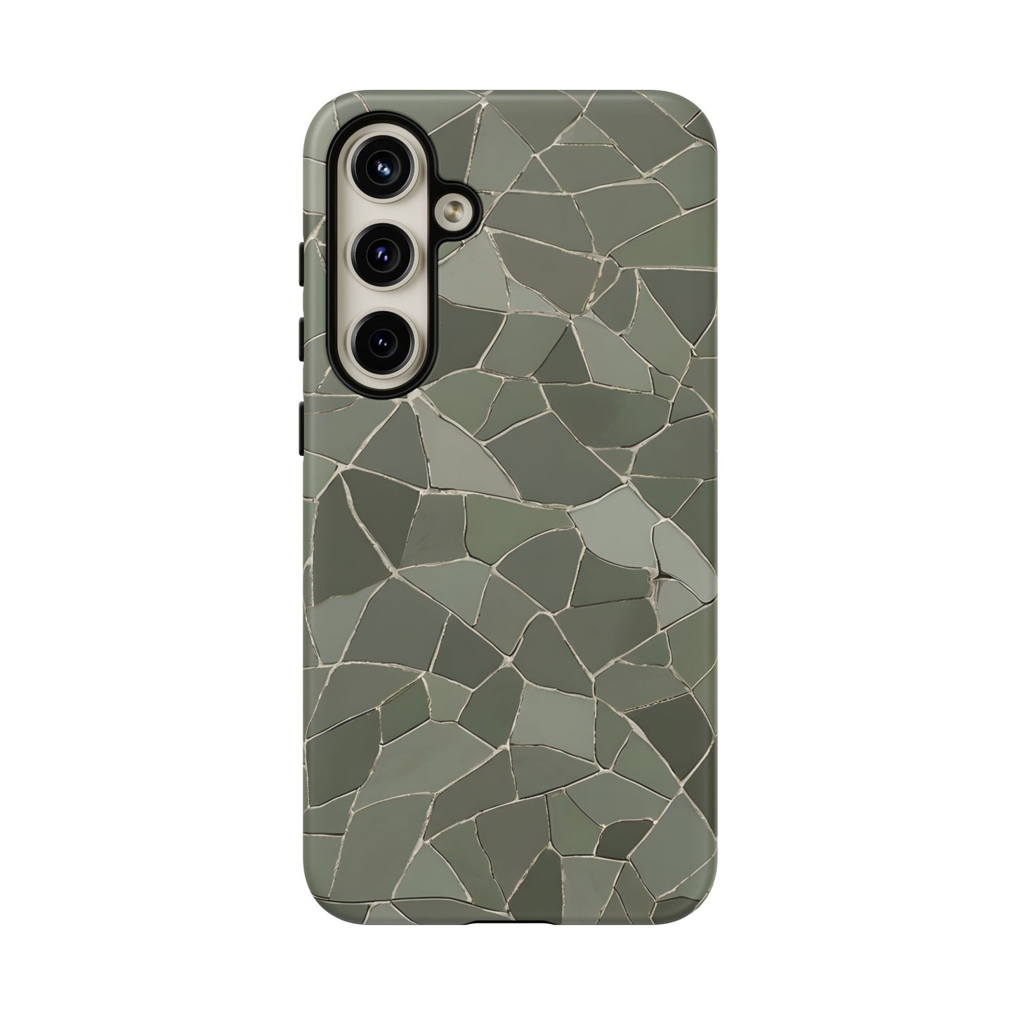 Sage Green Cracked Tile Phone Case Cover / Gift / Compatible with Samsung / Gift for Her, Birthday Present, Stylish Protection