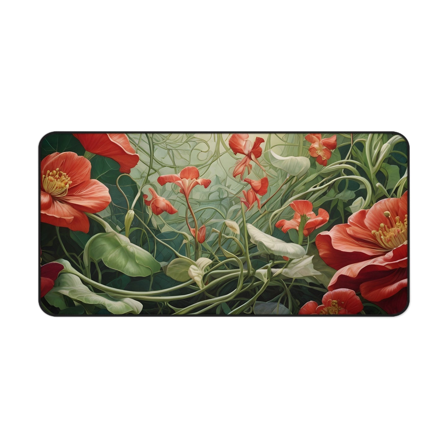 Enchanted Floral Desk Mat/Botanical Art Mouse Pad/Whimsical Flower Mouse Pad/Anti-Slip/Durable Mouse Pad/Gaming Mouse Pad