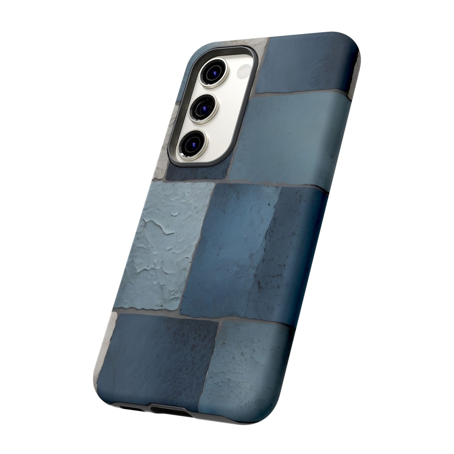 Urban Chic Blue Brick Textured Pattern/Compatible with Samsung|Abstract Art Case|Colorful Protective Cover|Artistic Gift|Vibrant Design
