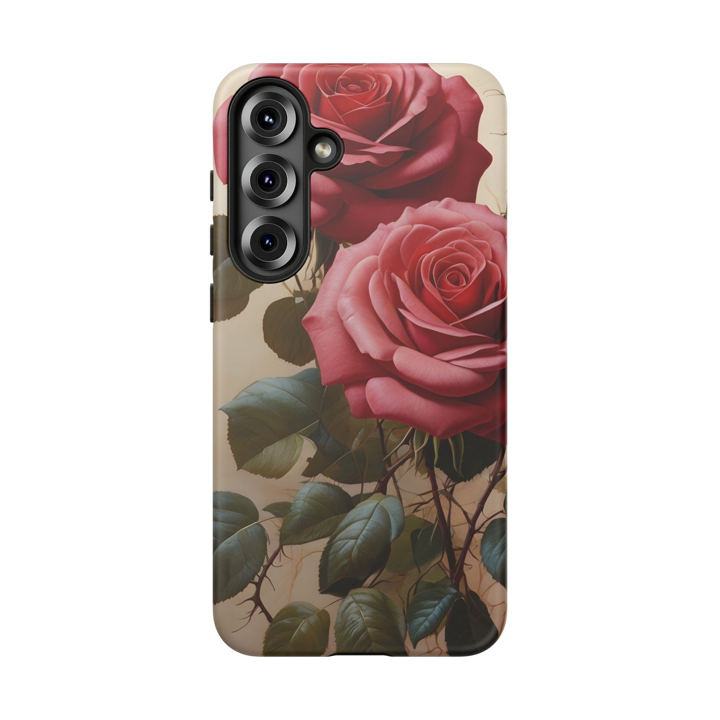 Pink Luxurious Roses Glossy Tough Phone Case / Compatible with Samsung / Gift for Her, Birthday Present, Stylish Protection