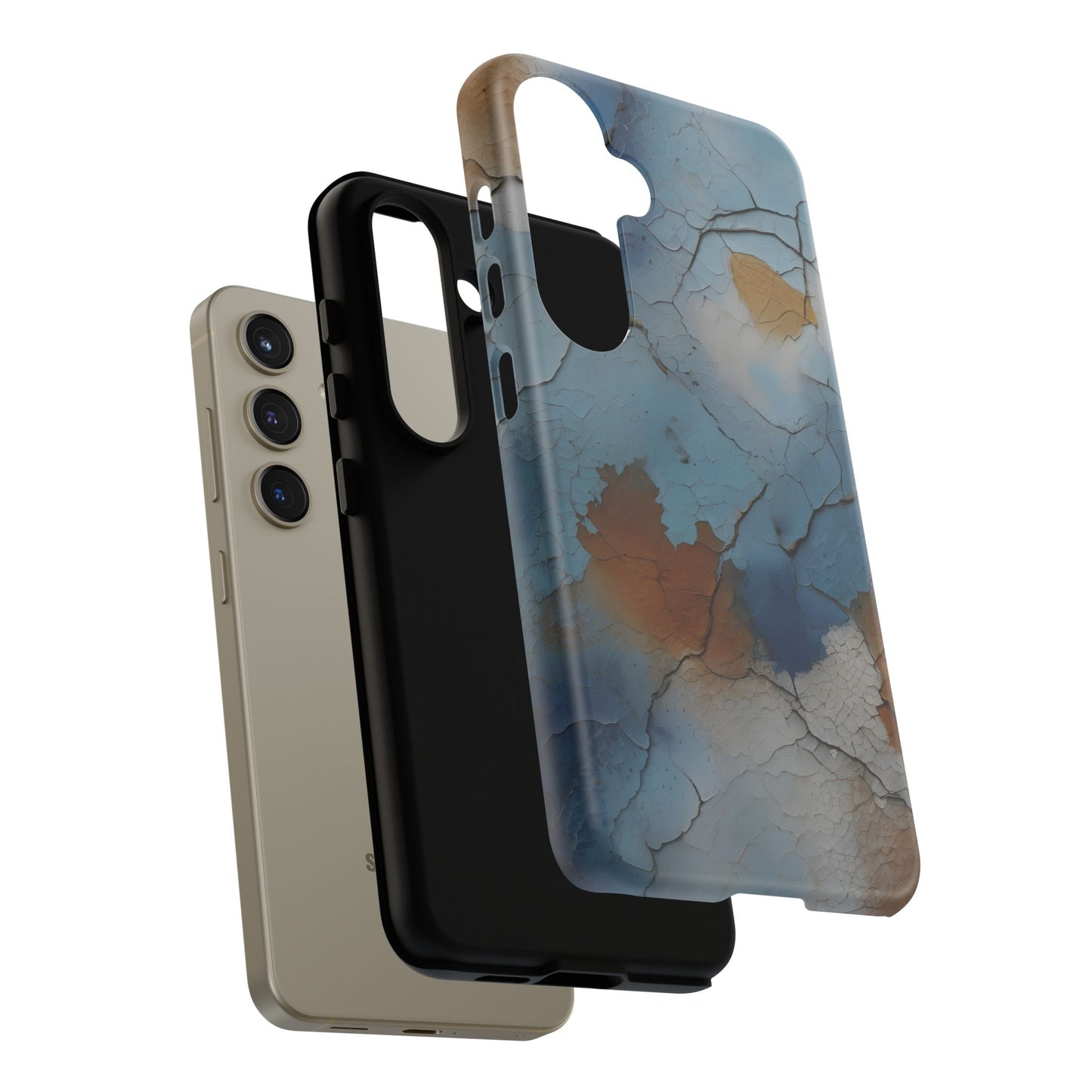Cracked Paint Abstract Phone Case/Compatible with Samsung / Gift / Gift for Her, Birthday Present, Stylish Protection