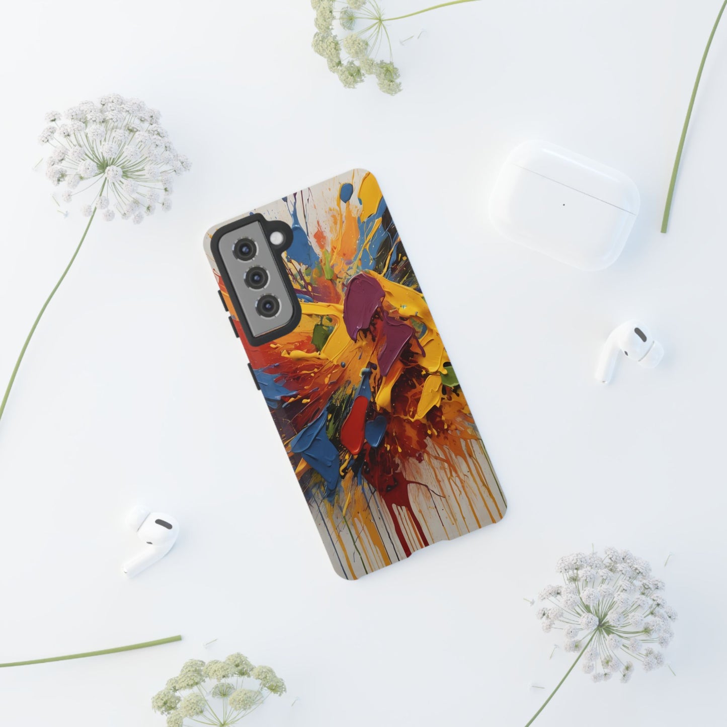 Color Splash Paint Splatter Phone Case |compatible with Samsung|Abstract Art Case|Colorful Protective Cover|Artistic Gift|Vibrant Design
