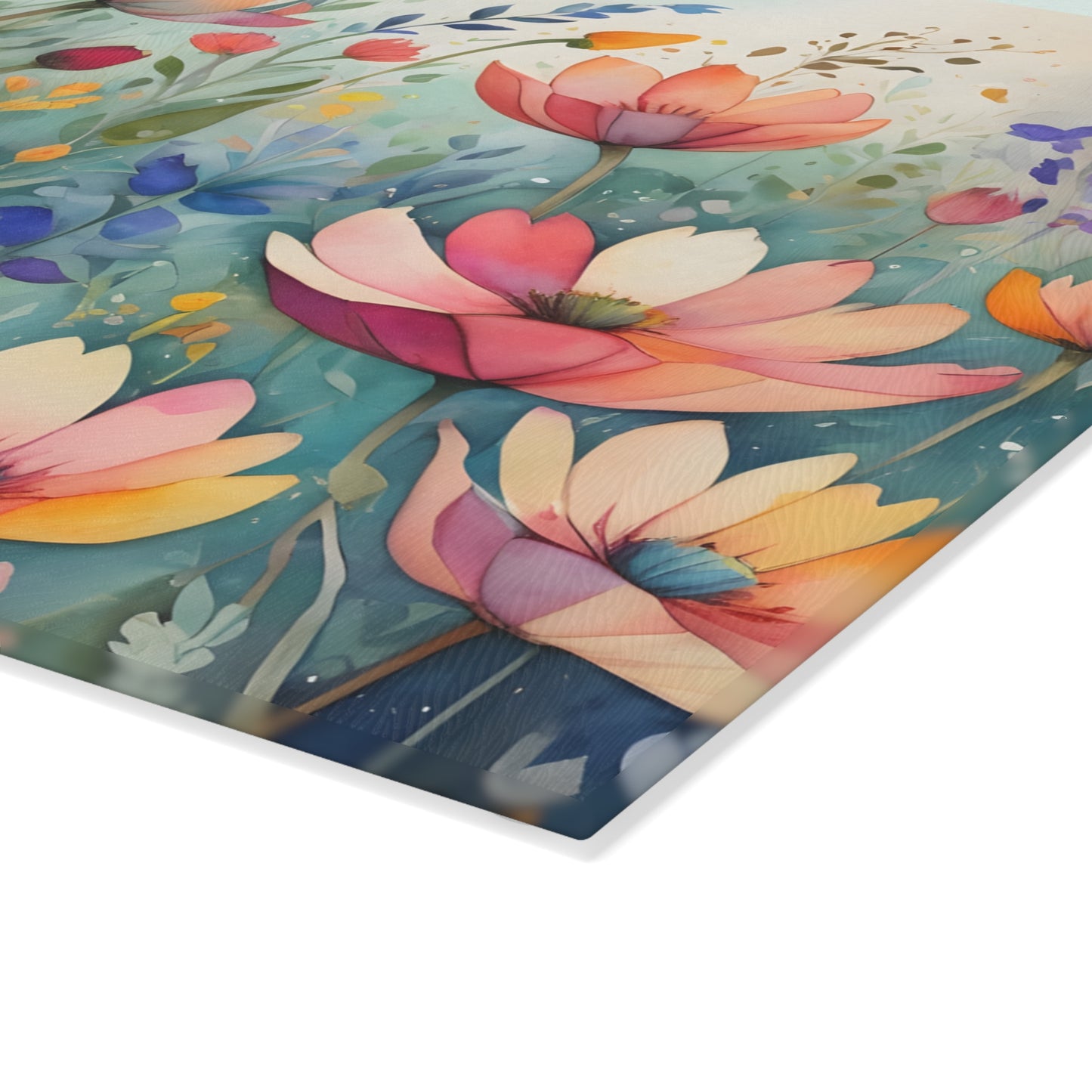 Watercolor Wildflower Cutting Board/Kitchen Cutting Board/Chopping Board/Large Cutting Board/Non-Slip Cutting Board/Durable Cutting Board