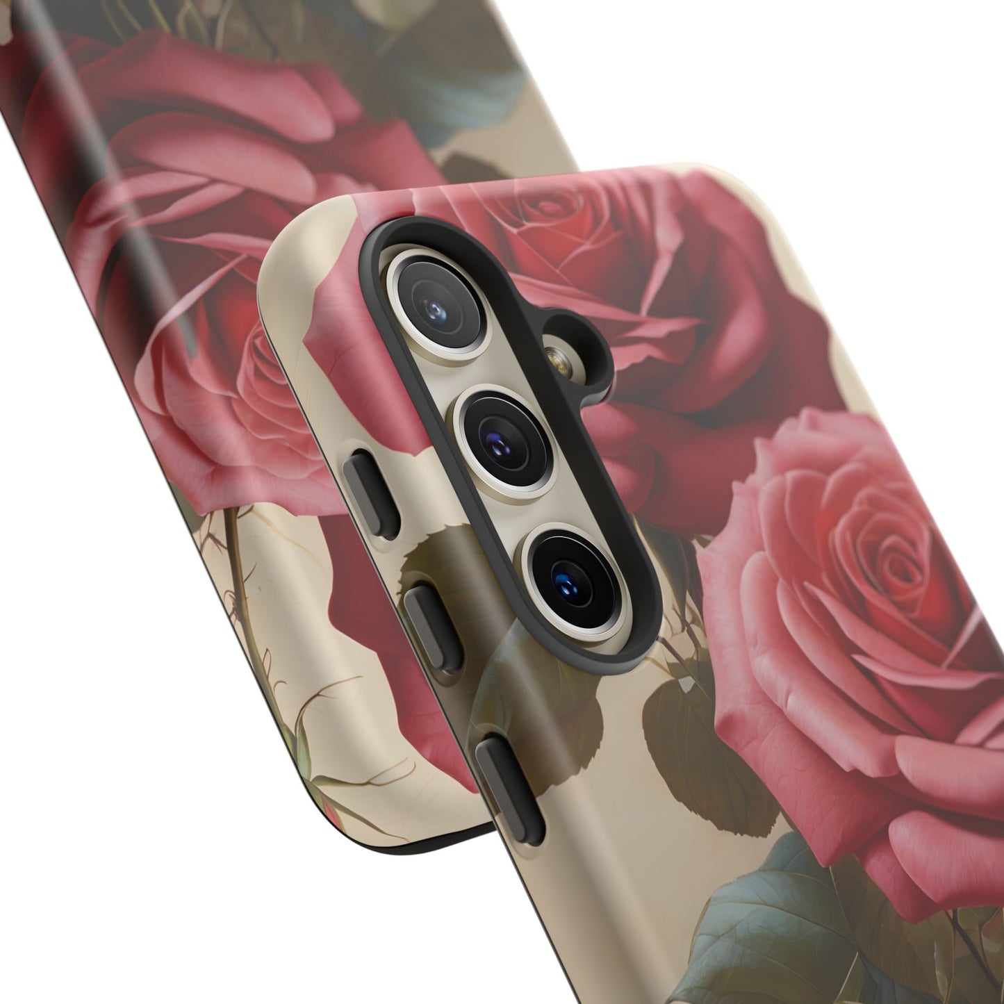 Pink Luxurious Roses Glossy Tough Phone Case / Compatible with Samsung / Gift for Her, Birthday Present, Stylish Protection