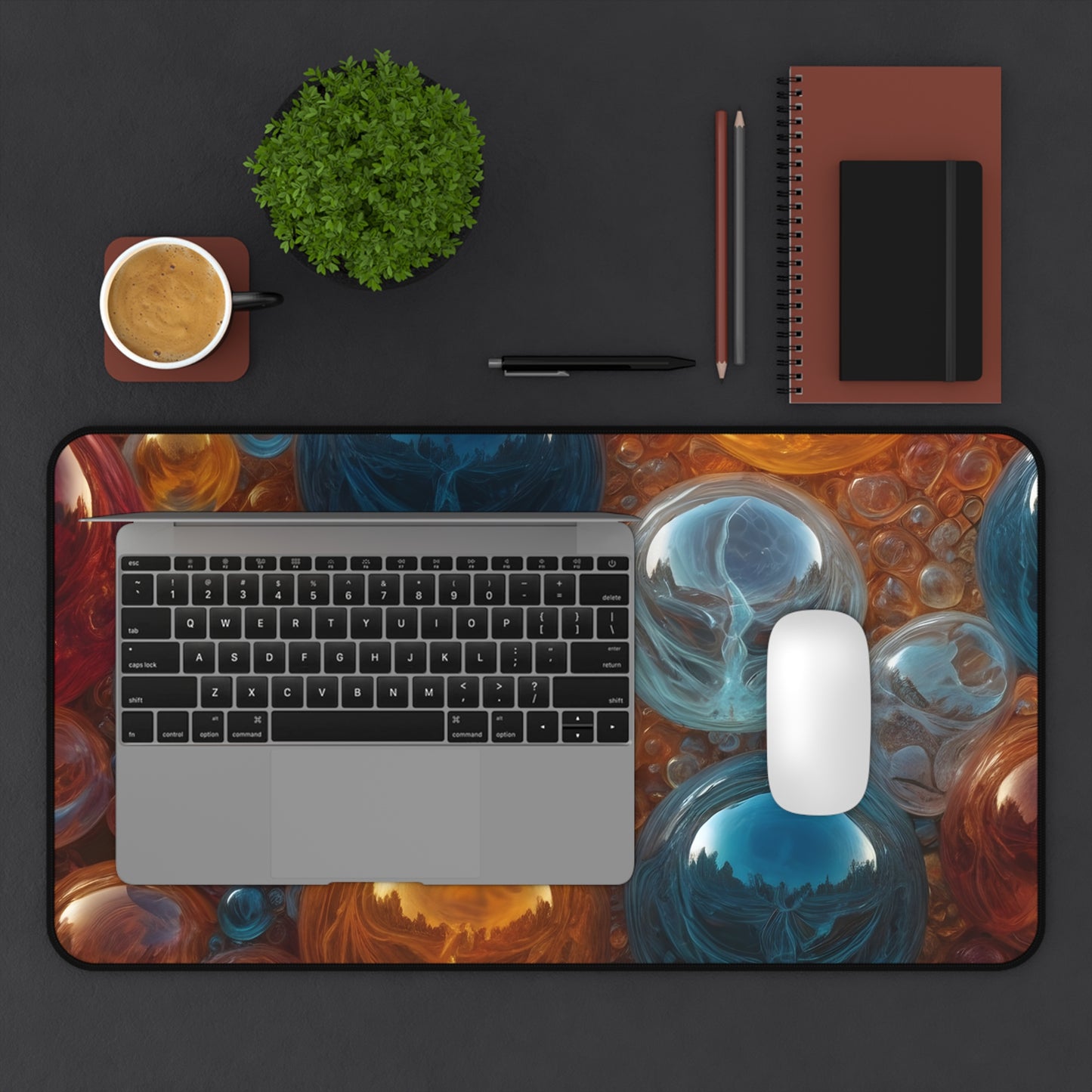 Orbs of Color Desk Mat/Abstract Art Mouse Pad/Modern Art Mouse Pad/Anti-Slip Mouse Pad/Durable Mouse Pad/Gaming Mouse Pad