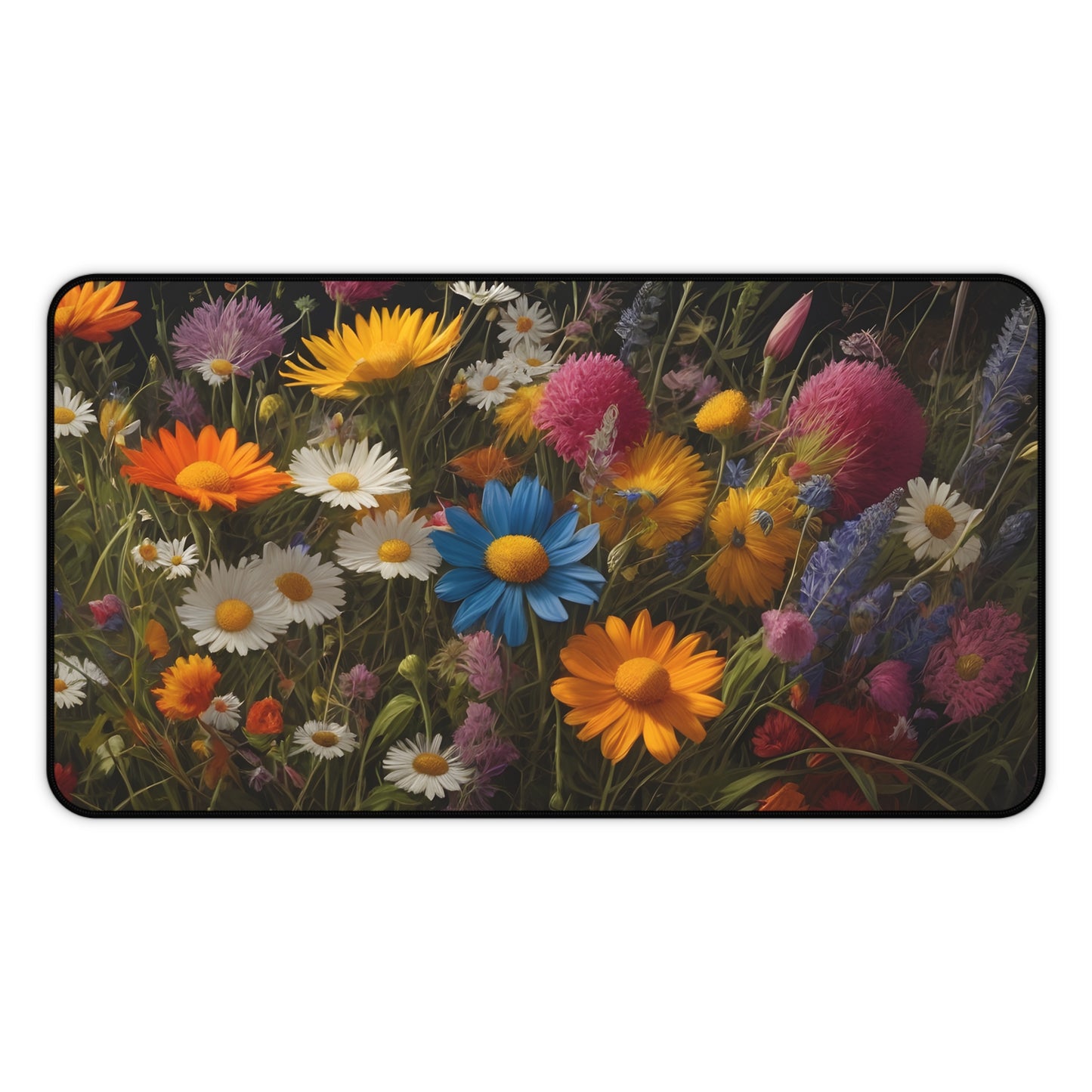Vibrant Wildflower Desk Mat/Floral Mouse Pad/Nature-Inspired Desk Pad/Anti-Slip Mouse Pad/Durable Desk Mat/Gaming Mouse Pad