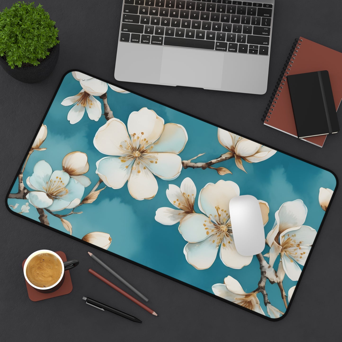 Blooming Serenity Desk Mat/Floral Mouse Pad/Flower Mouse Pad/Anti-Slip Mouse Pad/Durable Mouse Pad/Gaming Mouse Pad