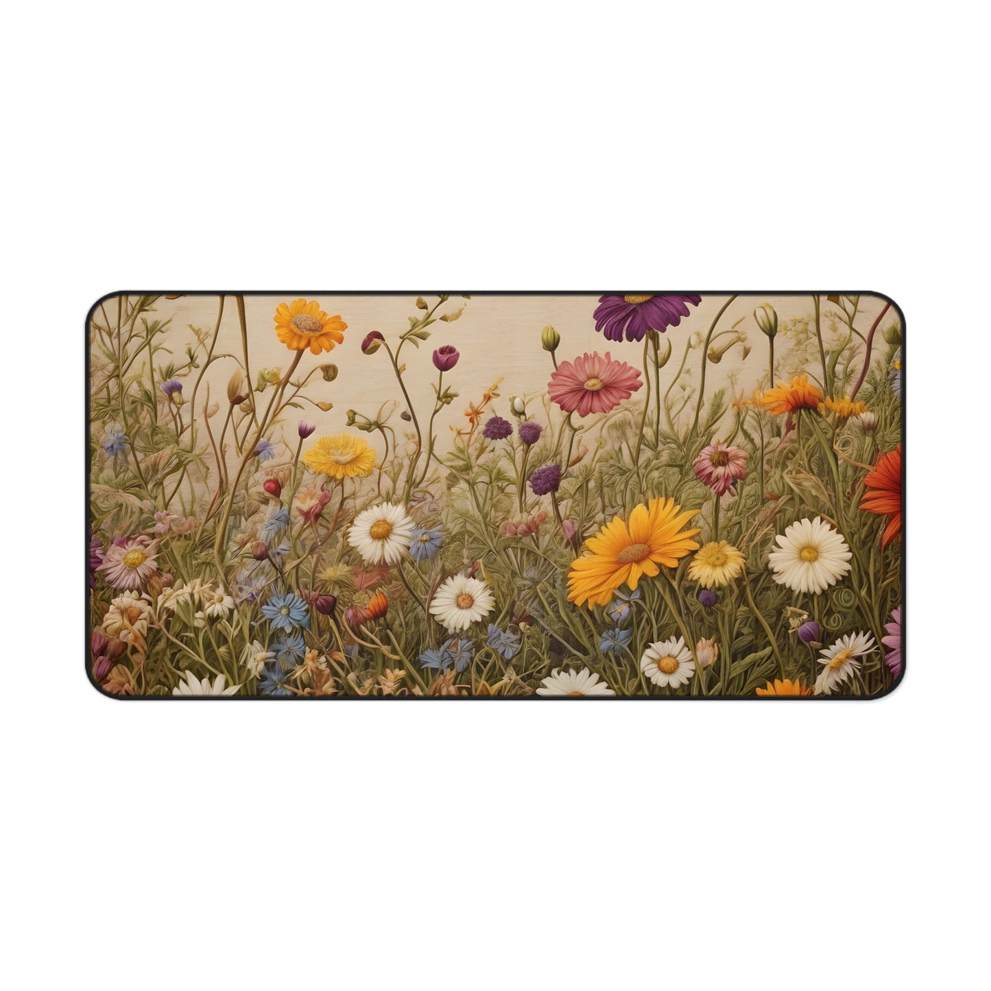 Vibrant Wildflower Meadow Desk Mat/Floral Mouse Pad/Flower Field Mouse Pad/Anti-Slip Mouse Pad/Gaming Mouse Pad