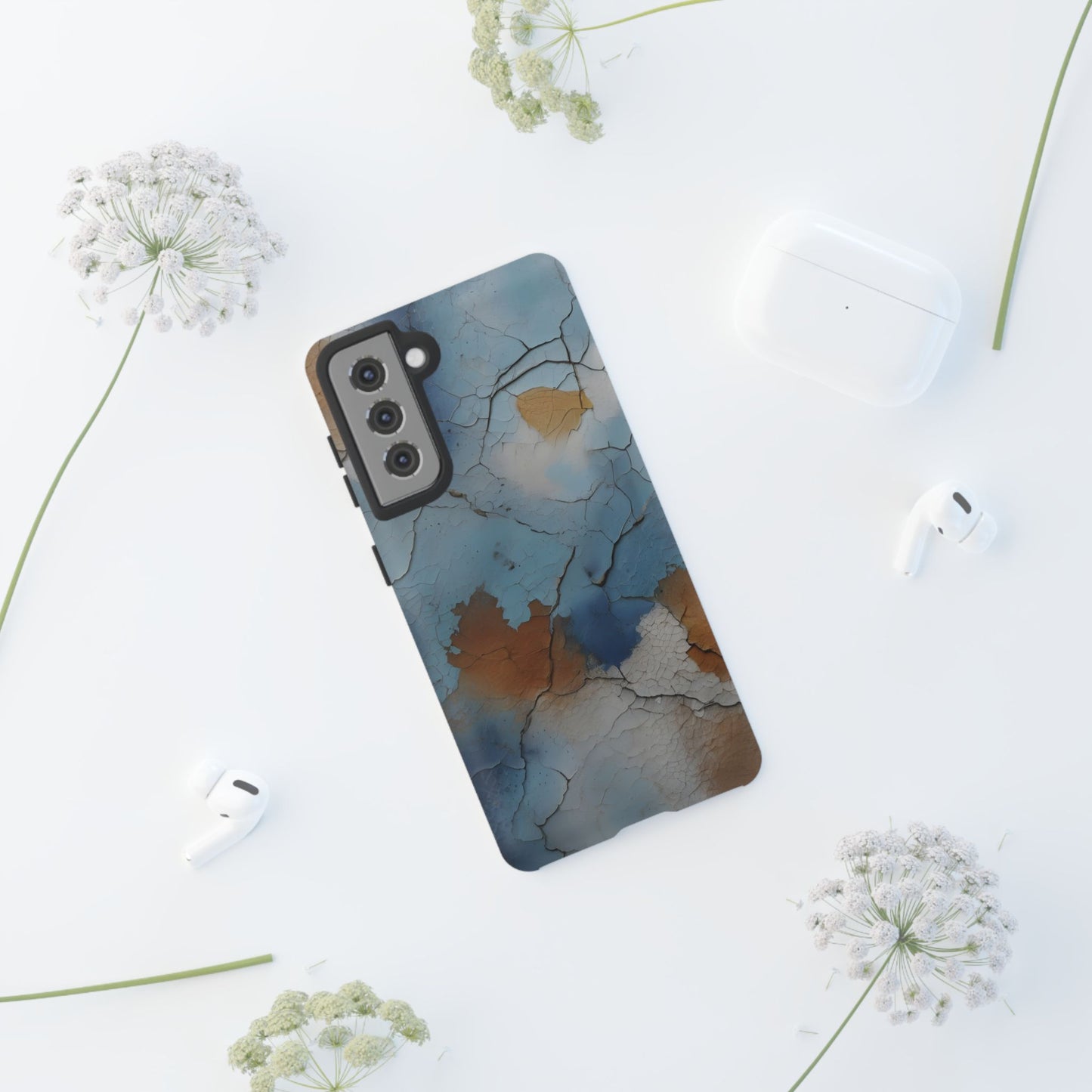 Cracked Paint Abstract Phone Case/Compatible with Samsung / Gift / Gift for Her, Birthday Present, Stylish Protection