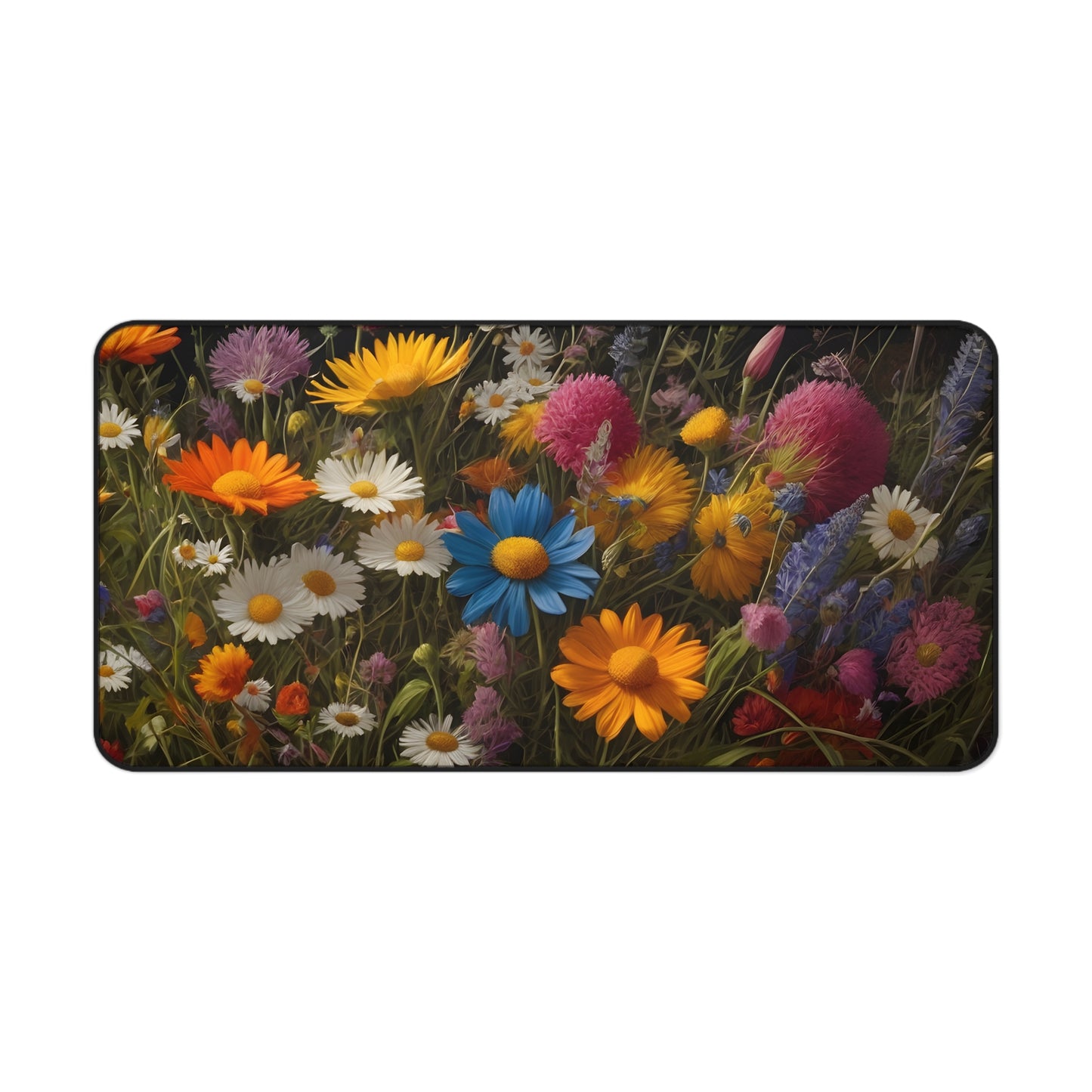 Vibrant Wildflower Desk Mat/Floral Mouse Pad/Nature-Inspired Desk Pad/Anti-Slip Mouse Pad/Durable Desk Mat/Gaming Mouse Pad