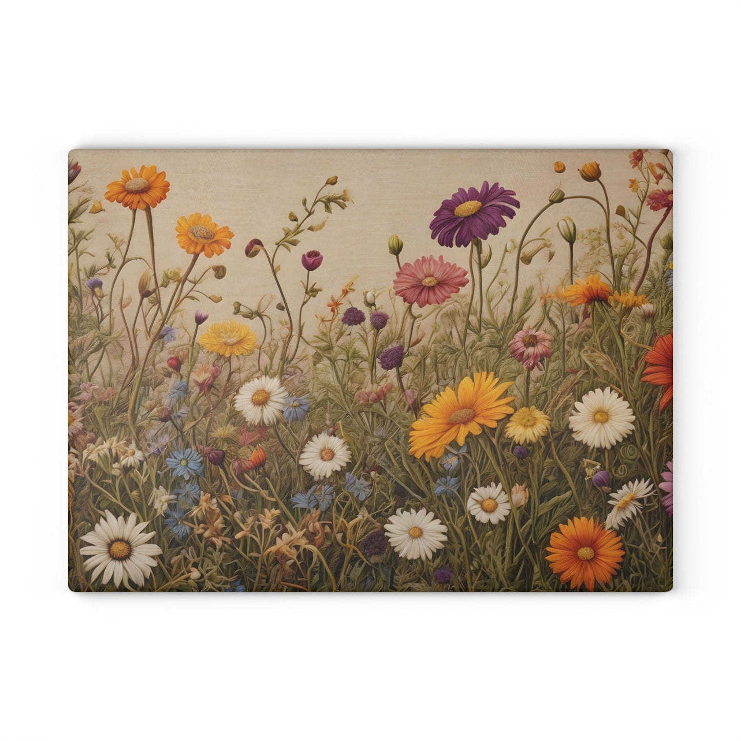 Vibrant Wildflower Cutting Board/Kitchen Cutting Board/Chopping Board/Large Cutting Board/Non-Slip Cutting Board | Durable Cutting Board