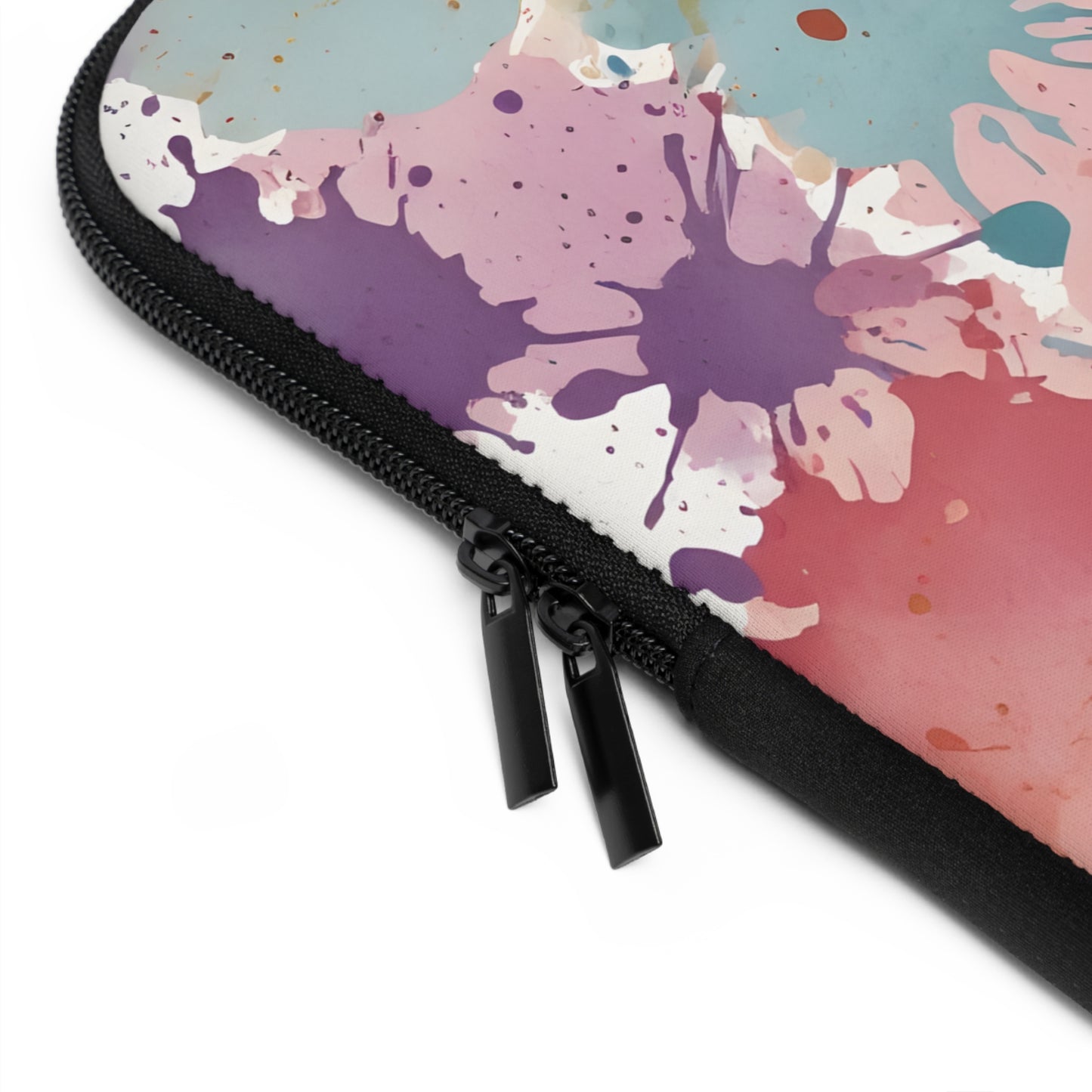 Pastel Watercolor Splatter Laptop Sleeve - Abstract Paint Blots Pattern Protective Case / Colorful Artistic Design Cover, Vibrant Splash Art Accessory, Aesthetic Pastel Print Pouch, Creative Watercolor Blot Sleeve