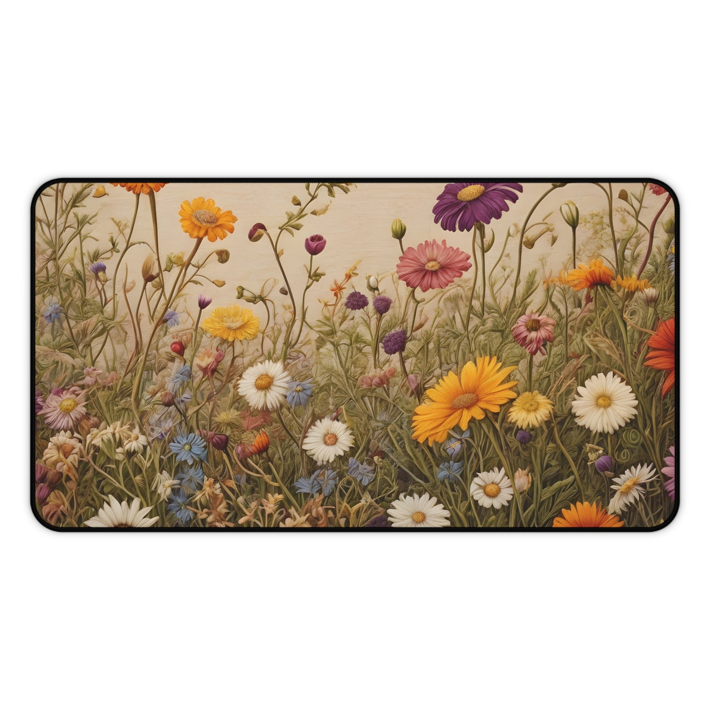 Vibrant Wildflower Meadow Desk Mat/Floral Mouse Pad/Flower Field Mouse Pad/Anti-Slip Mouse Pad/Gaming Mouse Pad