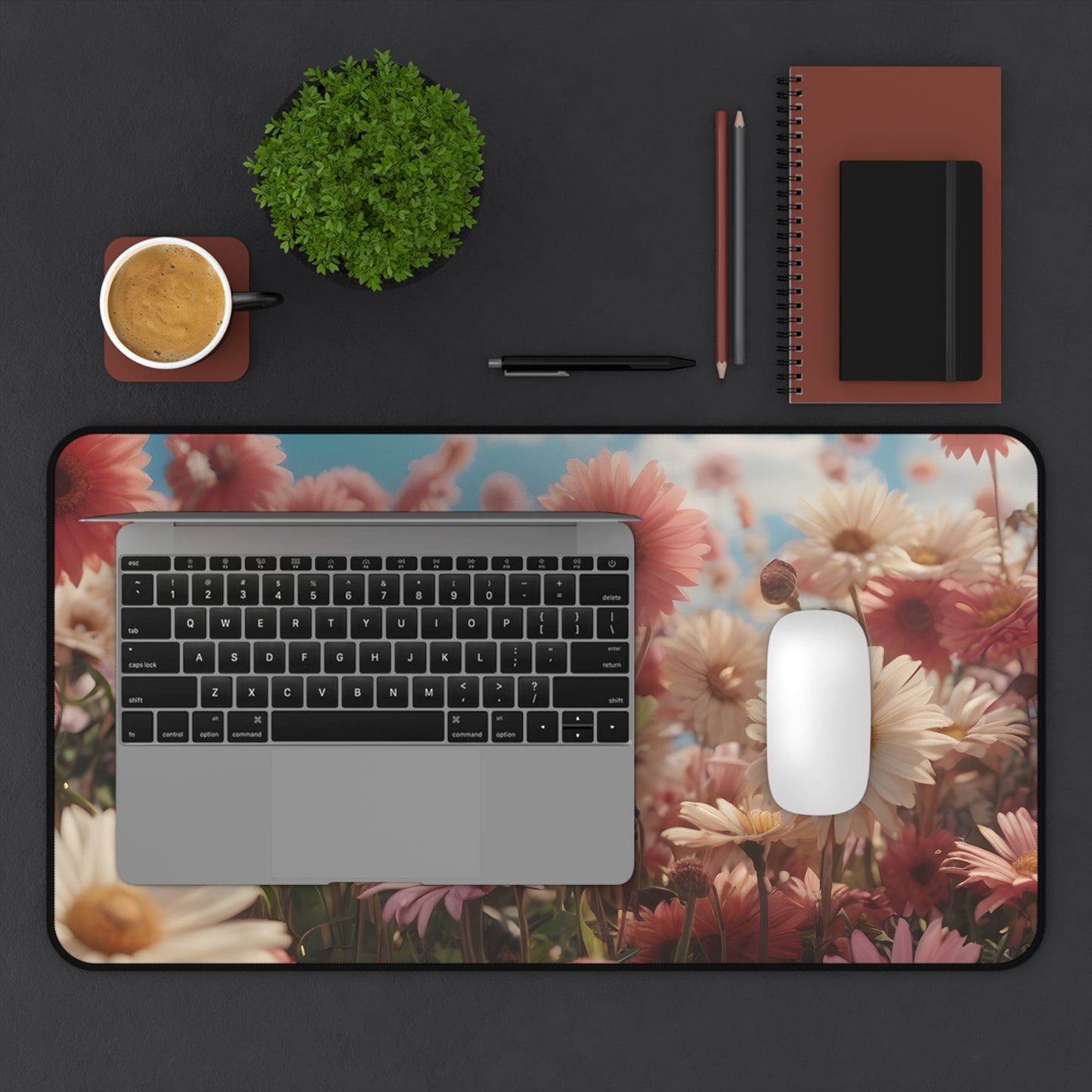 Blooming Daisy Desk Mat/Floral Mouse Pad/Flower Mouse Pad/Anti-Slip Mouse Pad/Durable Mouse Pad/Gaming Mouse Pad