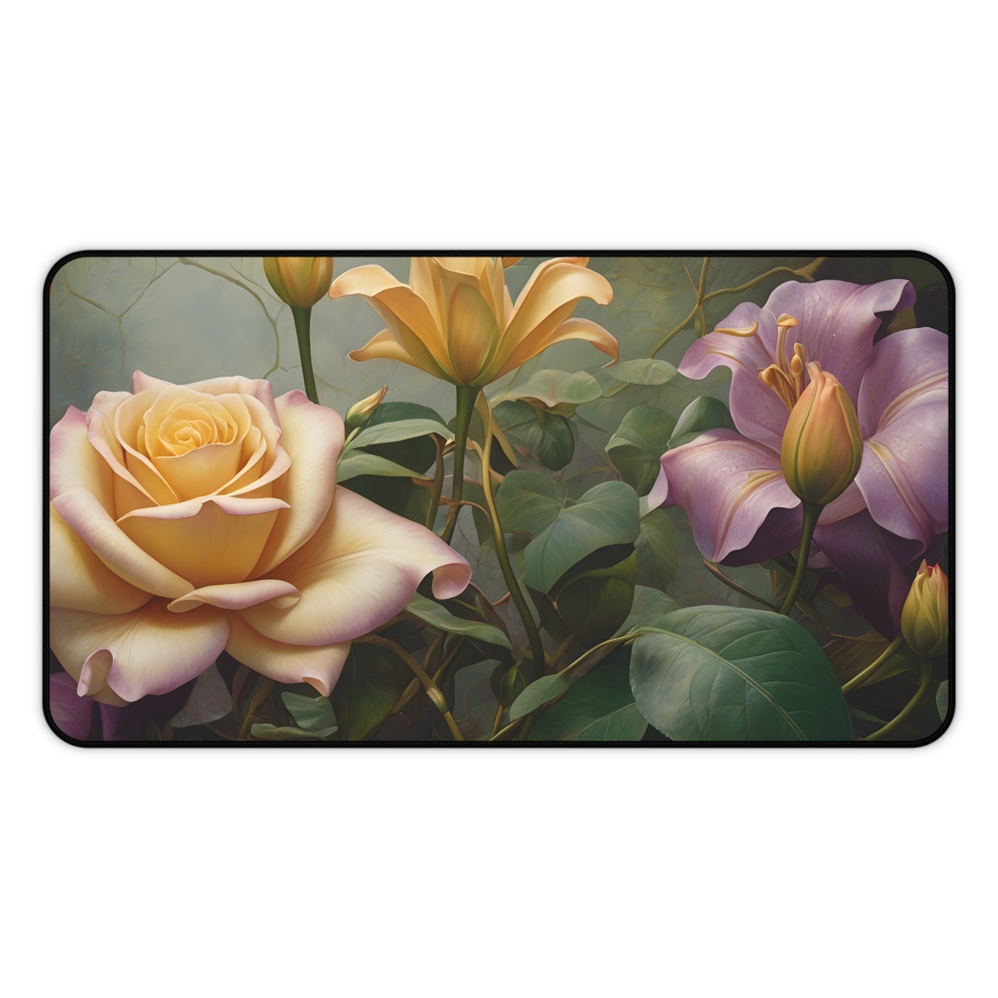 Elegant Floral Tapestry Desk Mat/Vintage Flower Mouse Pad/Botanical Art Mouse Pad/Anti-Slip Mouse Pad/Gaming Mouse Pad