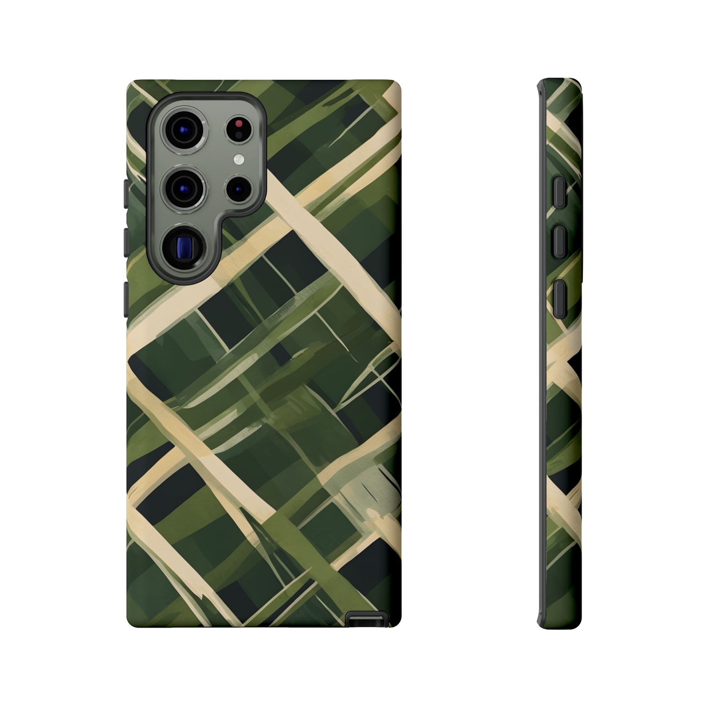 Green Abstract Grid Tough Phone Case Cover/Compatible with Samsung | Gift |Abstract Art Case|Colorful Protective Cover|Artistic Gift | Vibrant Design