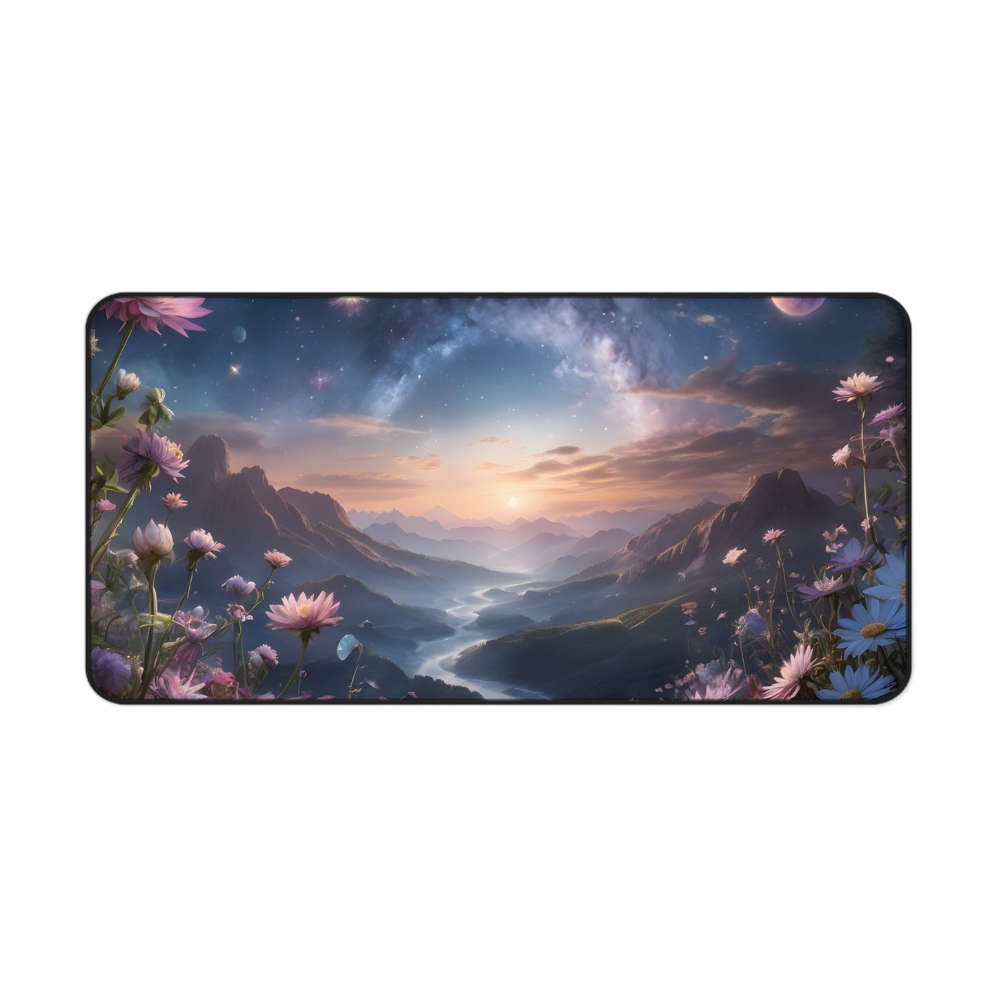 Celestial Dreamscape Desk Mat/Cosmic Landscape Mouse Pad/Fantasy Art Mouse Pad/Anti-Slip Mouse Pad/Gaming Mouse Pad
