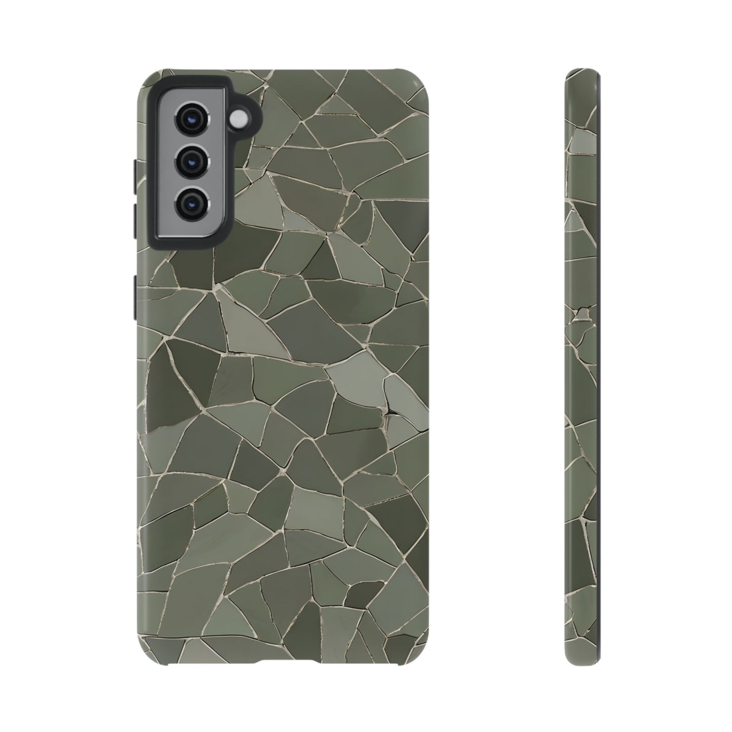 Sage Green Cracked Tile Phone Case Cover / Gift / Compatible with Samsung / Gift for Her, Birthday Present, Stylish Protection