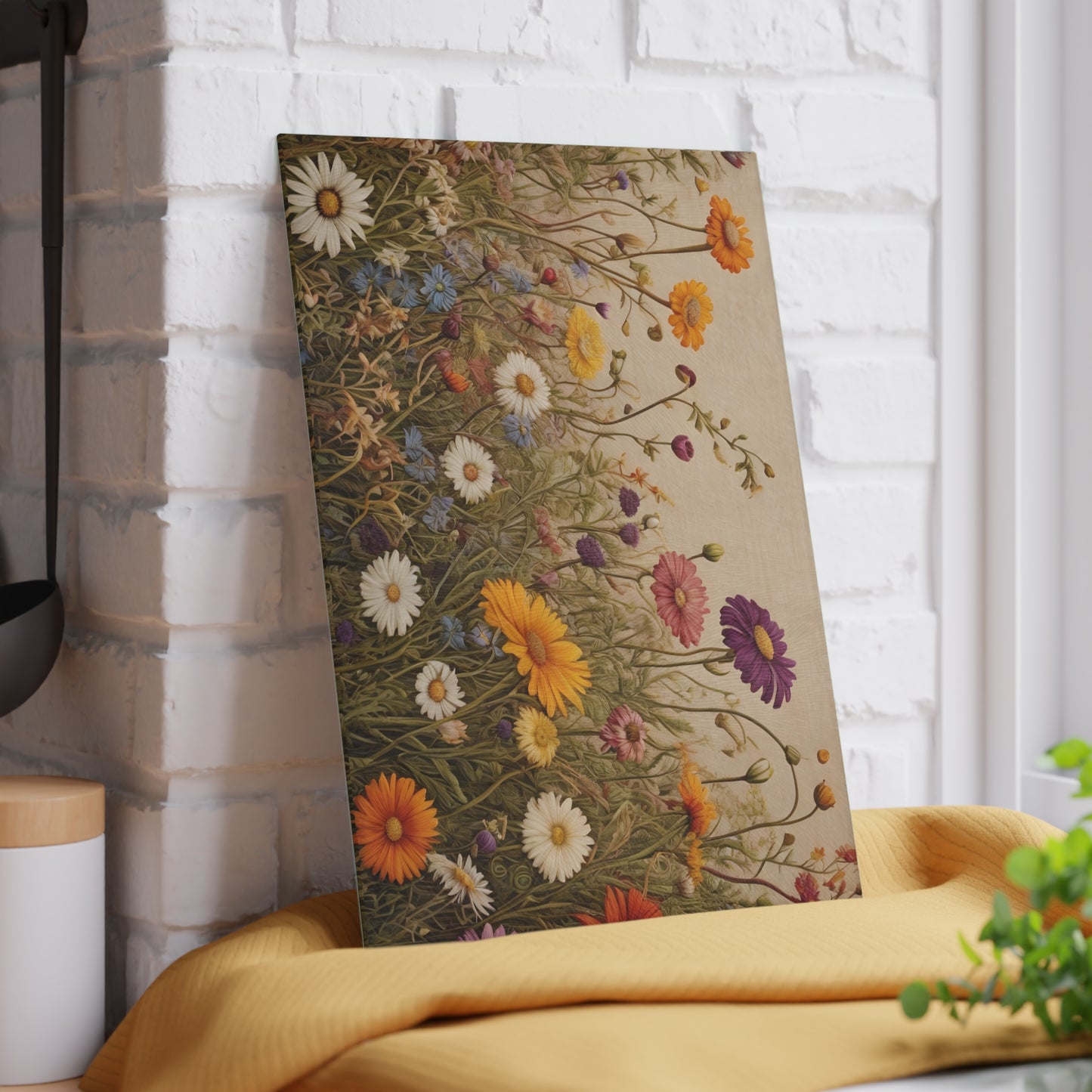 Vibrant Wildflower Cutting Board/Kitchen Cutting Board/Chopping Board/Large Cutting Board/Non-Slip Cutting Board | Durable Cutting Board