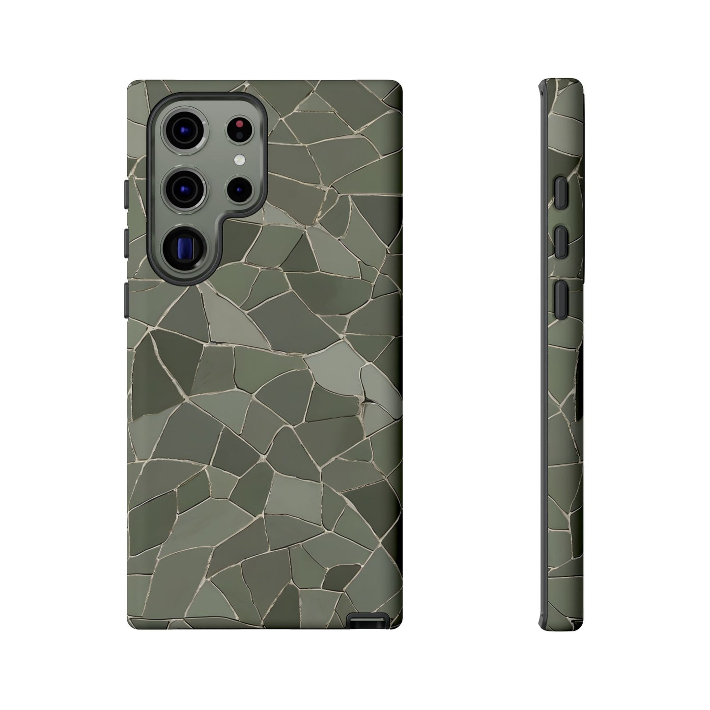 Sage Green Cracked Tile Phone Case Cover / Gift / Compatible with Samsung / Gift for Her, Birthday Present, Stylish Protection