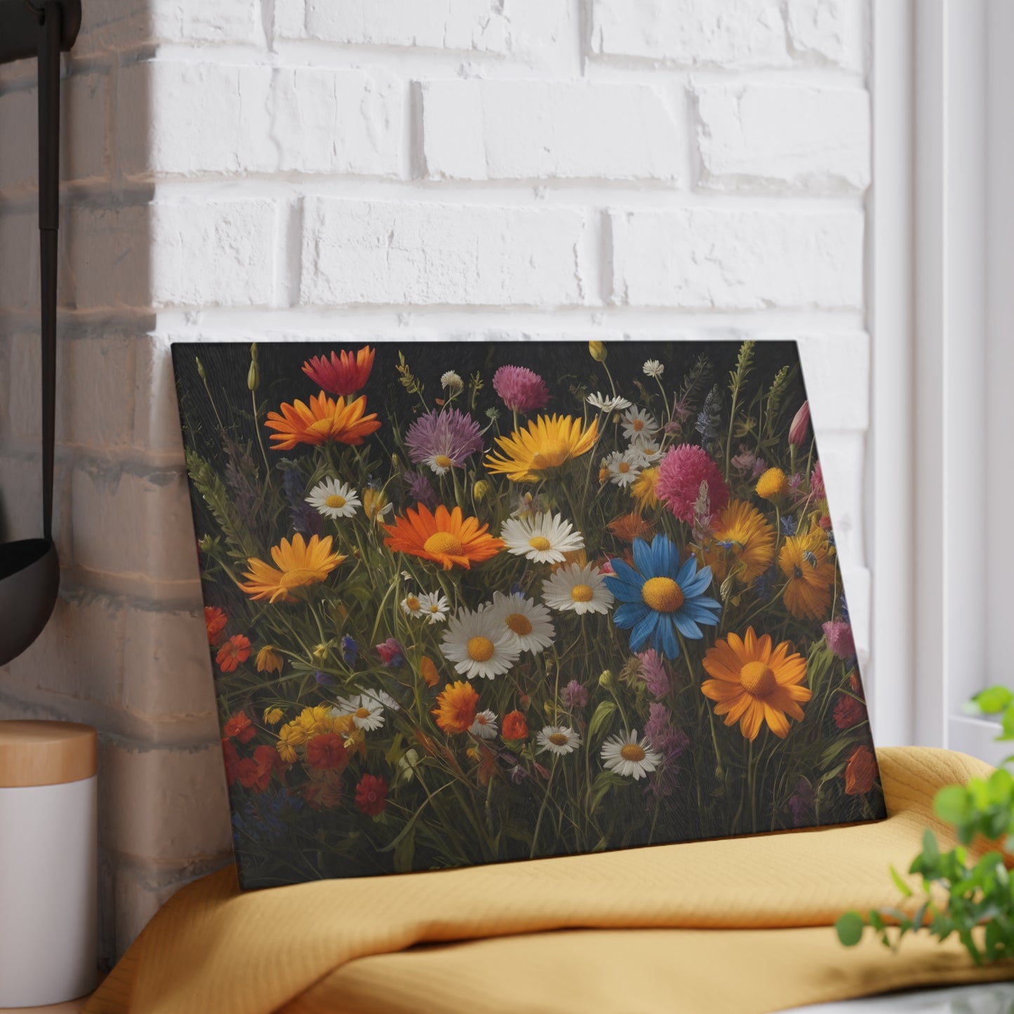 Vibrant Floral Cutting Board/Kitchen Cutting Board/Chopping Board/Large Cutting Board/Non-Slip Cutting Board/Durable Cutting Board