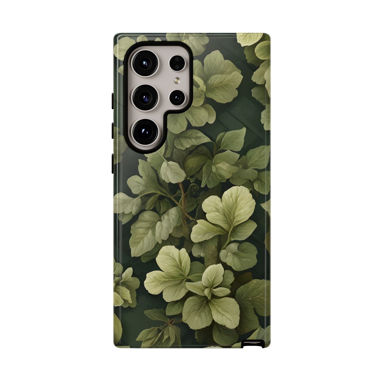 Stylish Green Leaf Samsung Phone Case - Durable & Trendy Design|Colorful Protective Cover|Artistic Gift|Vibrant Design