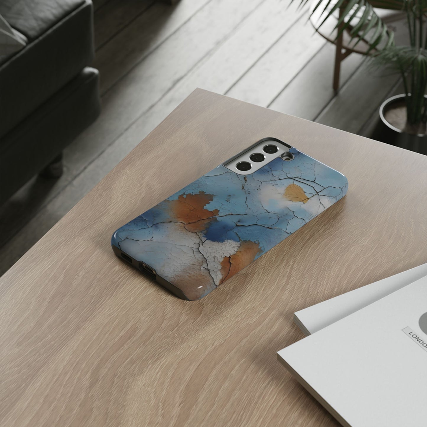 Cracked Paint Abstract Phone Case/Compatible with Samsung / Gift / Gift for Her, Birthday Present, Stylish Protection