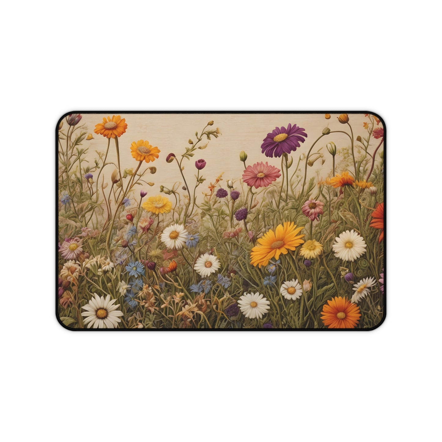 Vibrant Wildflower Meadow Desk Mat/Floral Mouse Pad/Flower Field Mouse Pad/Anti-Slip Mouse Pad/Gaming Mouse Pad