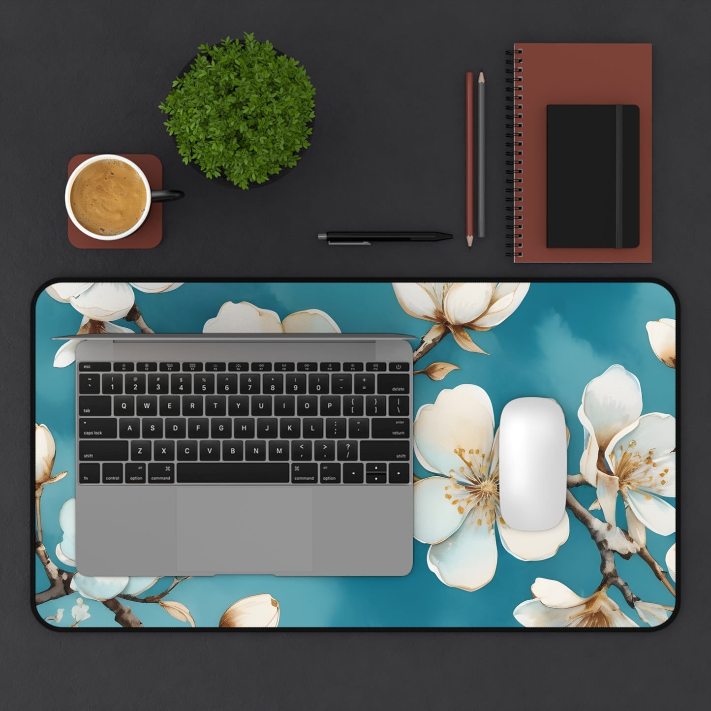 Blooming Serenity Desk Mat/Floral Mouse Pad/Flower Mouse Pad/Anti-Slip Mouse Pad/Durable Mouse Pad/Gaming Mouse Pad