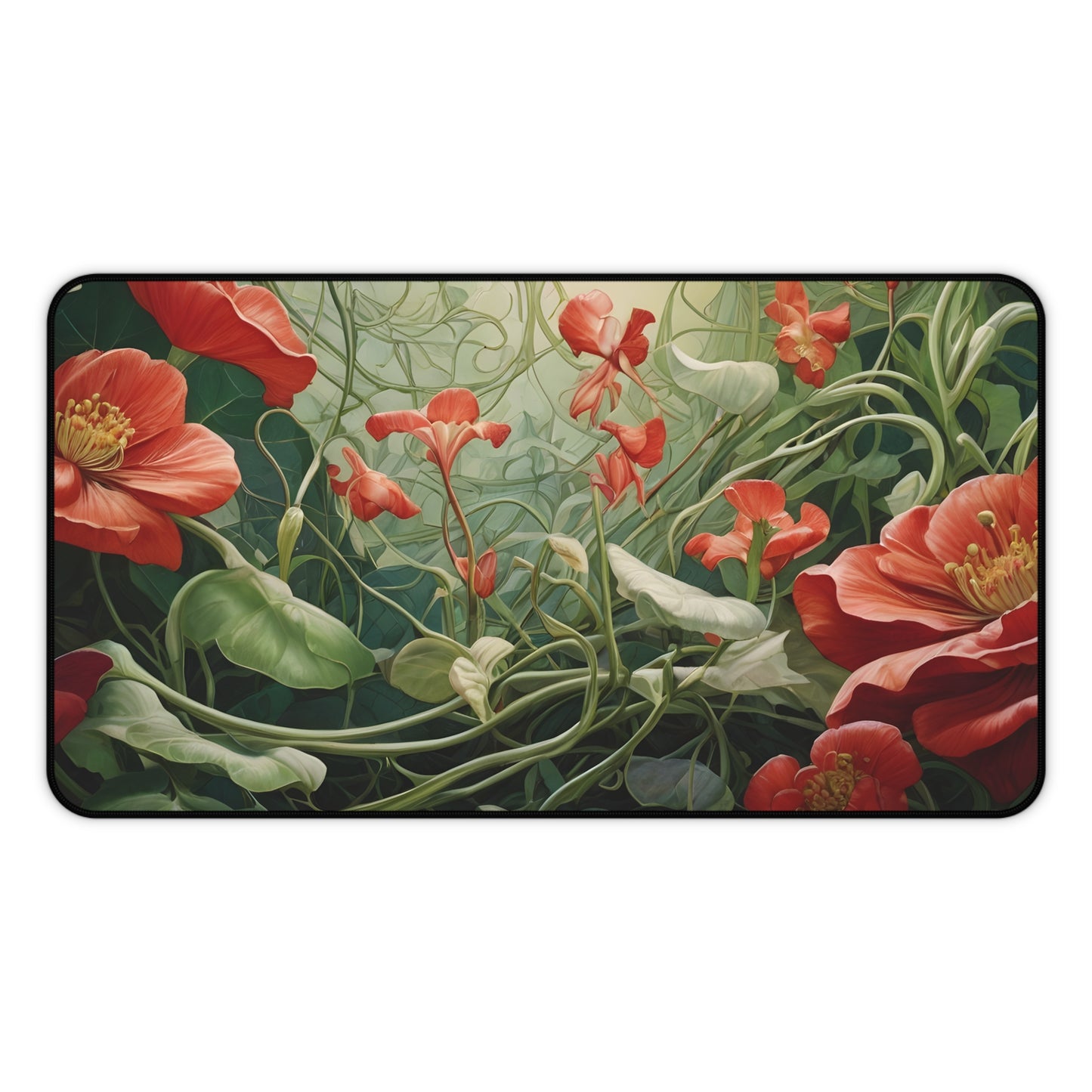 Enchanted Floral Desk Mat/Botanical Art Mouse Pad/Whimsical Flower Mouse Pad/Anti-Slip/Durable Mouse Pad/Gaming Mouse Pad