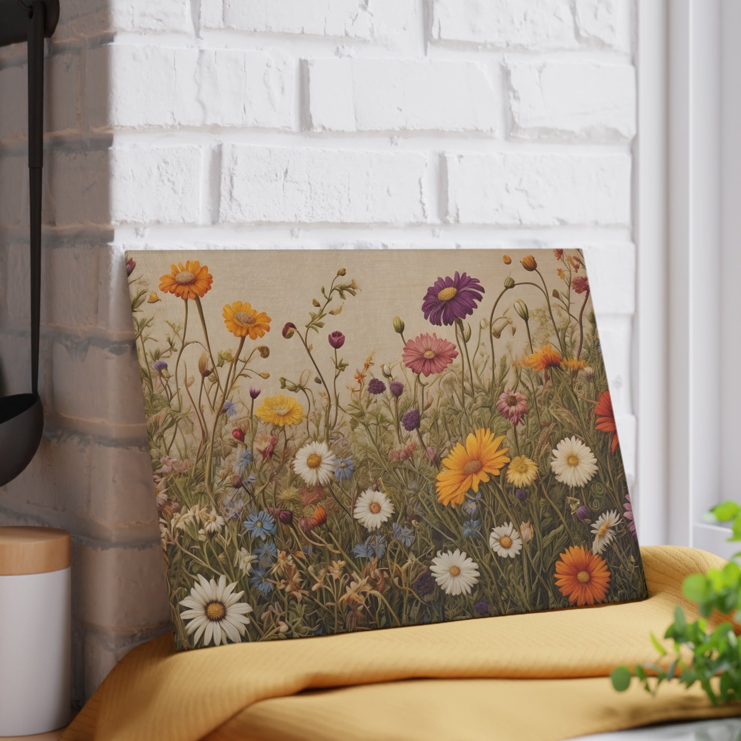 Vibrant Wildflower Cutting Board/Kitchen Cutting Board/Chopping Board/Large Cutting Board/Non-Slip Cutting Board | Durable Cutting Board