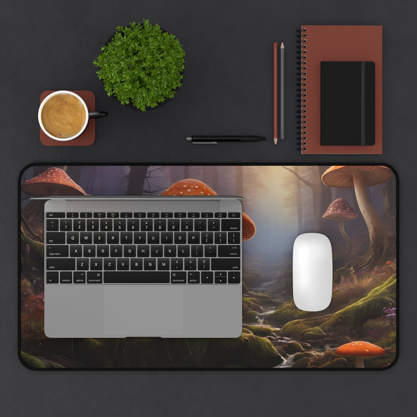 Enchanting Mushroom Forest Desk Mat/Fantasy Forest Mouse Pad/Magical Forest Mouse Pad/Anti-Slip Mouse Pad/Gaming Mouse Pad