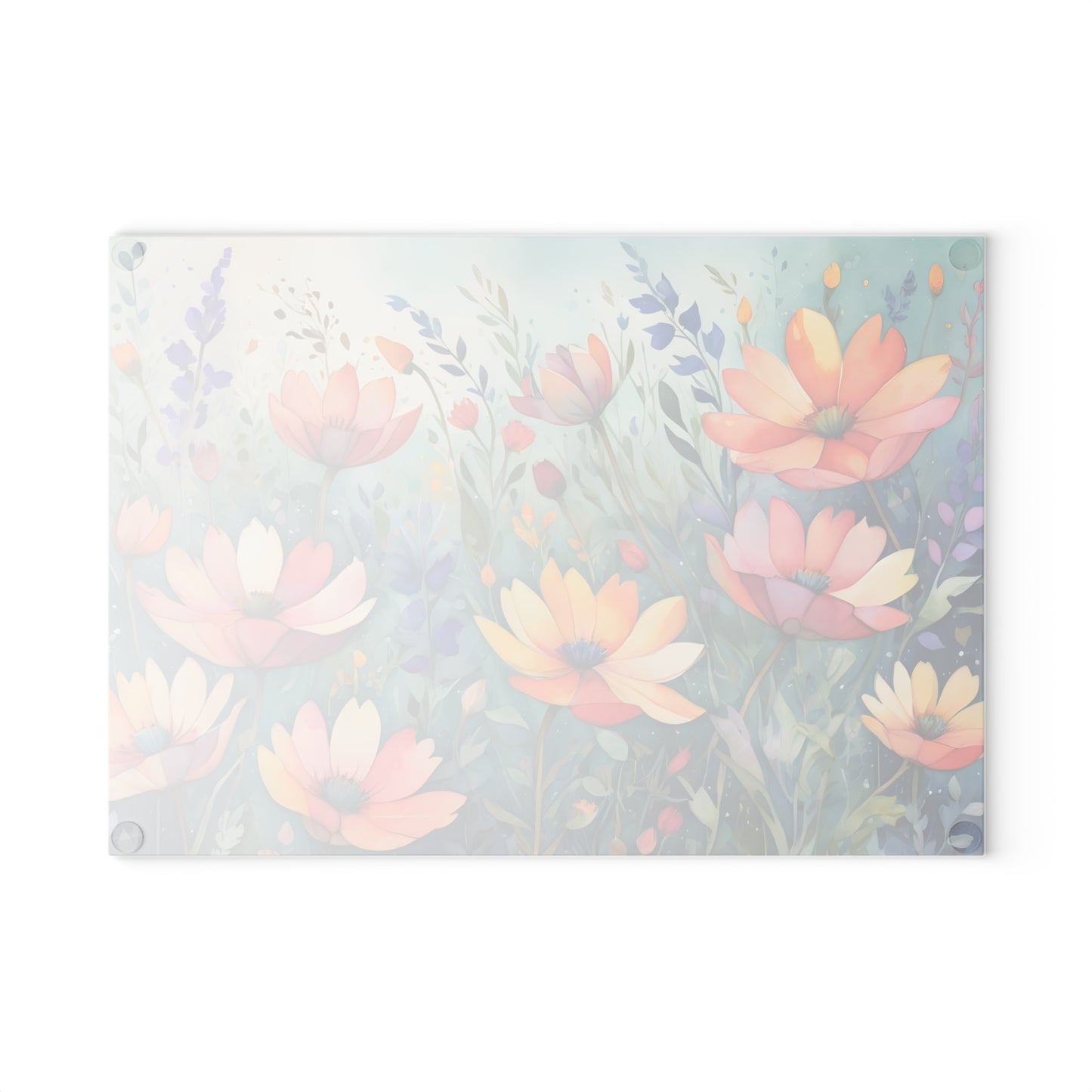 Watercolor Wildflower Cutting Board/Kitchen Cutting Board/Chopping Board/Large Cutting Board/Non-Slip Cutting Board/Durable Cutting Board