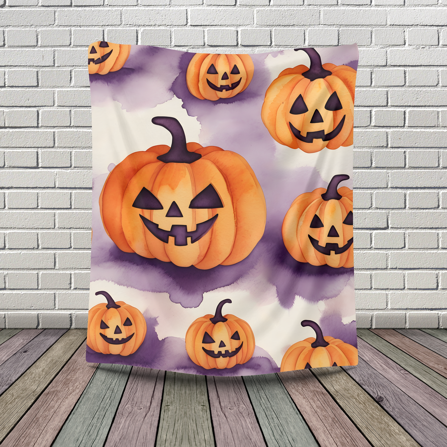 Halloween Pumpkin Velveteen Blanket | Cozy Fall Decor, Spooky Season Comfort, Jack-o'-Latterns, Perfect for Kids & Adults