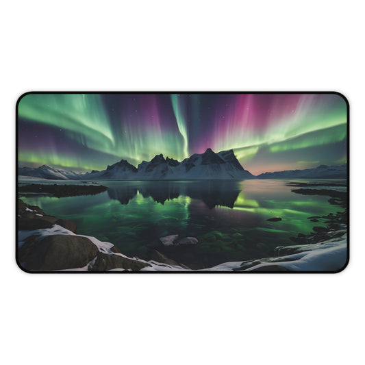 Aurora Borealis Desk Mat/Northern Lights Mouse Pad/Celestial Mouse Pad/Anti-Slip Mouse Pad/Durable Mouse Pad/Gaming Mouse Pad