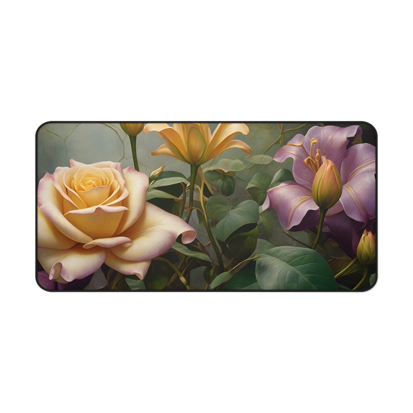 Elegant Floral Tapestry Desk Mat/Vintage Flower Mouse Pad/Botanical Art Mouse Pad/Anti-Slip Mouse Pad/Gaming Mouse Pad