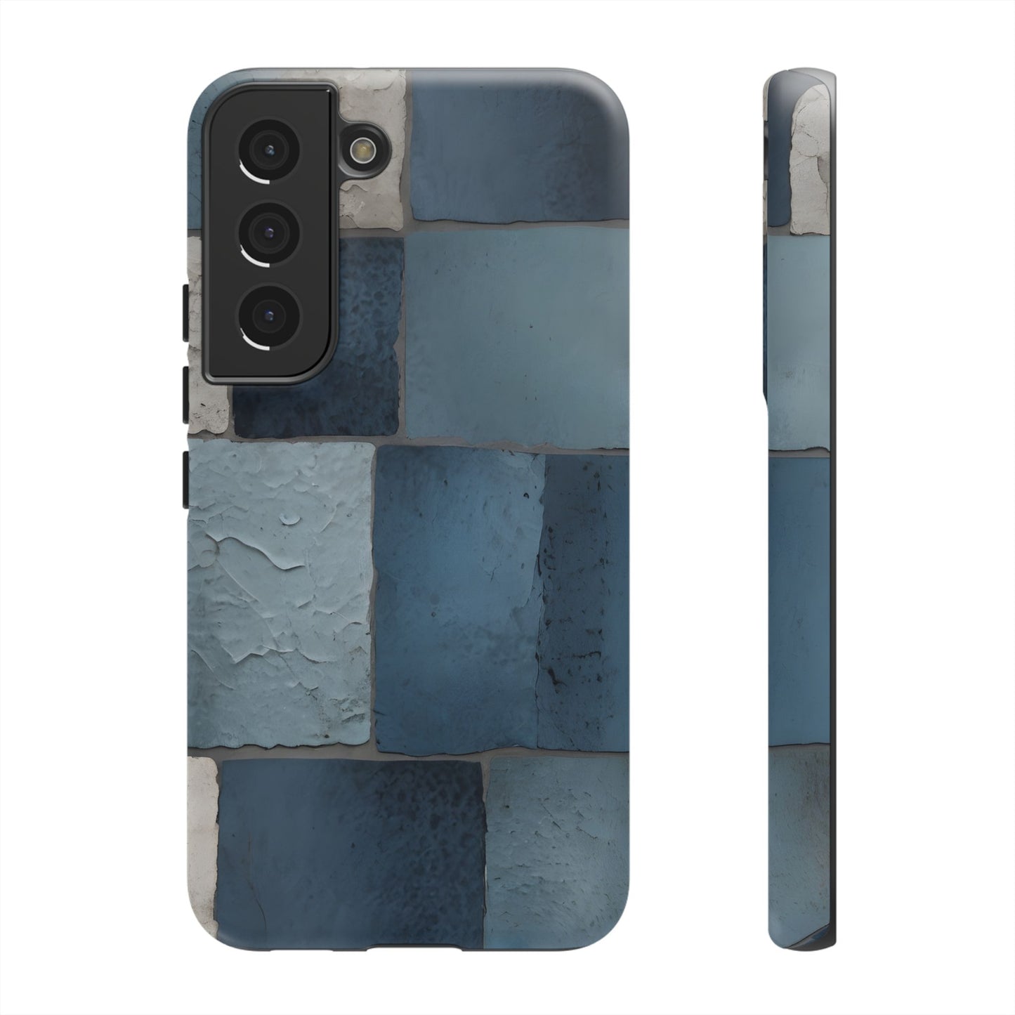 Urban Chic Blue Brick Textured Pattern/Compatible with Samsung|Abstract Art Case|Colorful Protective Cover|Artistic Gift|Vibrant Design