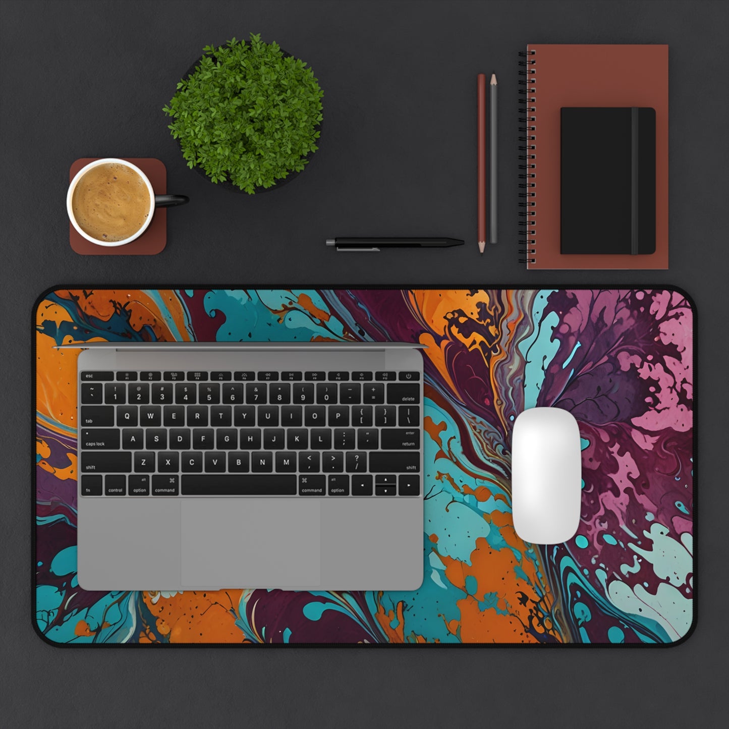 Swirling Colors Desk Mat/Abstract Art Mouse Pad/Fluid Art Mouse Pad/Large Desk Mat/Anti-Slip Mouse Pad/Gaming Mouse Pad
