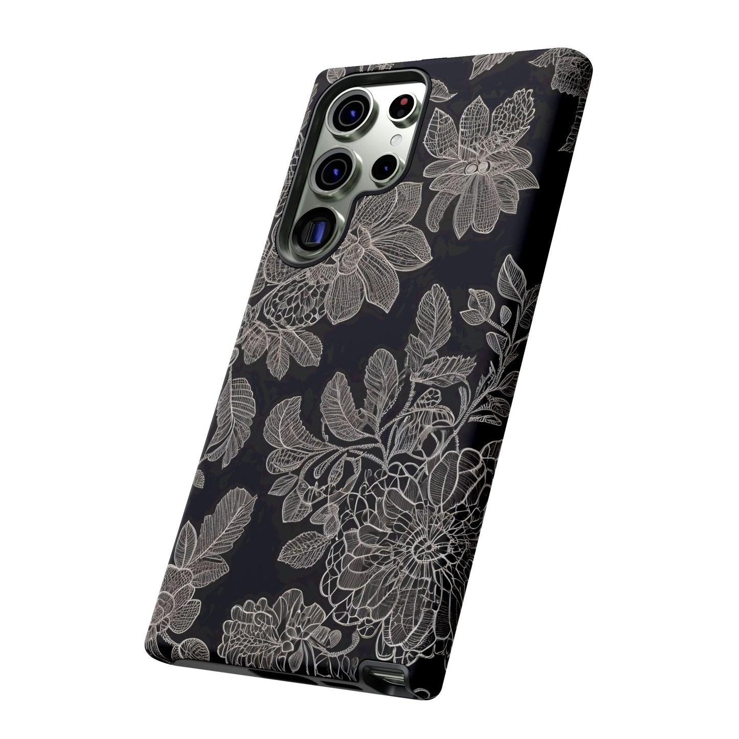 Vintage Lace Tough Phone Case - Samsung Compatible, Victorian Lace Design, Gift for Her, Flower Art, Birthday Present, Stylish Protection