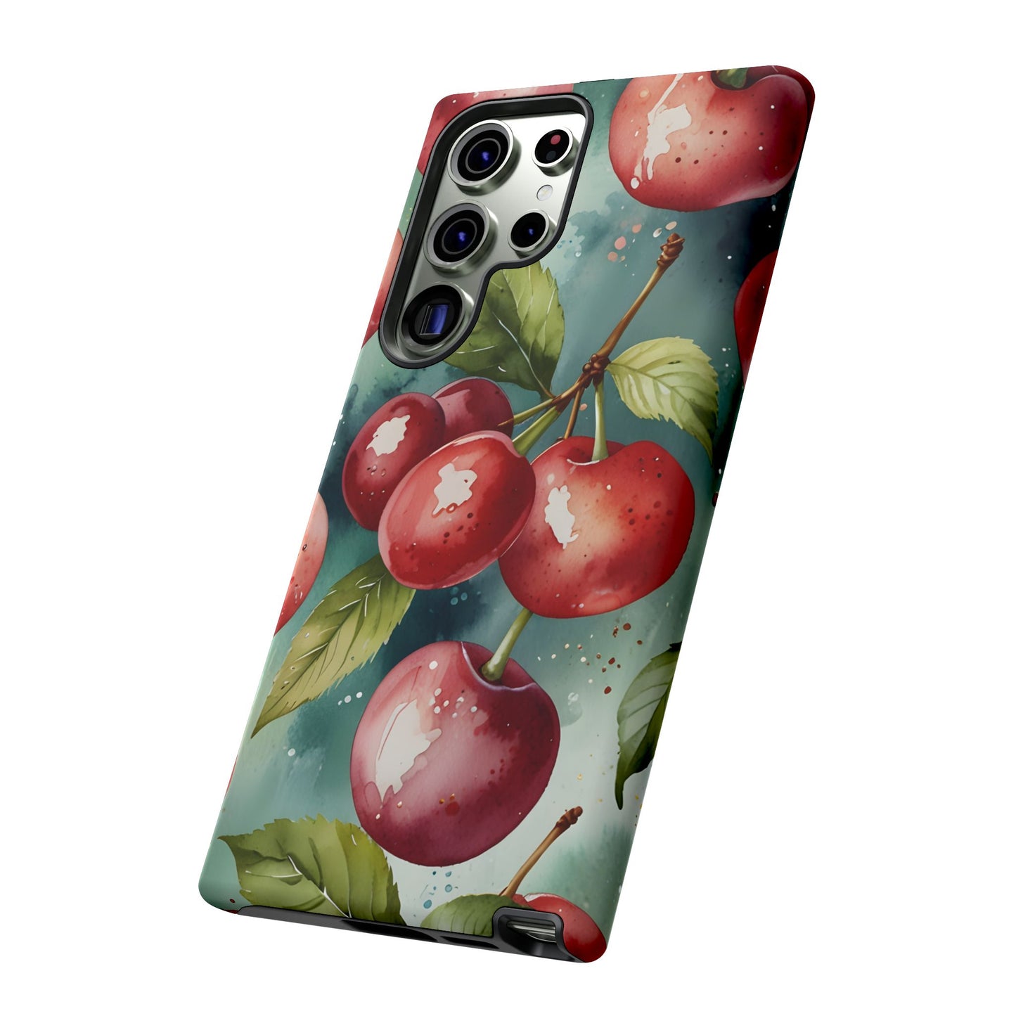 Watercolor Cherry Case/Vibrant Red Cherry, Botanical Fruit Tough Phone Case-Samsung Compatible, Gift for Her, Stylish Protection