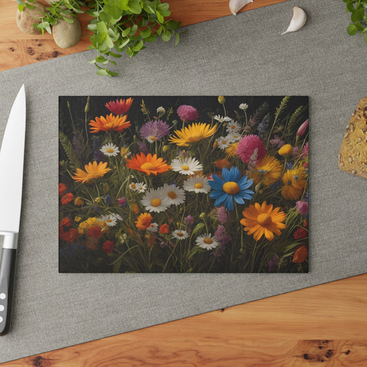 Vibrant Floral Cutting Board/Kitchen Cutting Board/Chopping Board/Large Cutting Board/Non-Slip Cutting Board/Durable Cutting Board