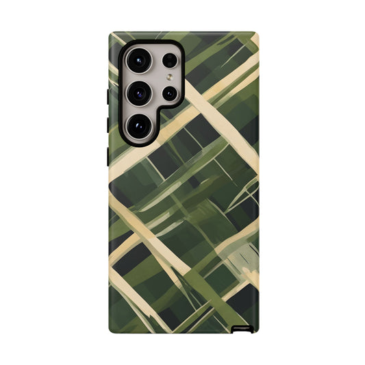 Green Abstract Grid Tough Phone Case Cover/Compatible with Samsung | Gift |Abstract Art Case|Colorful Protective Cover|Artistic Gift | Vibrant Design