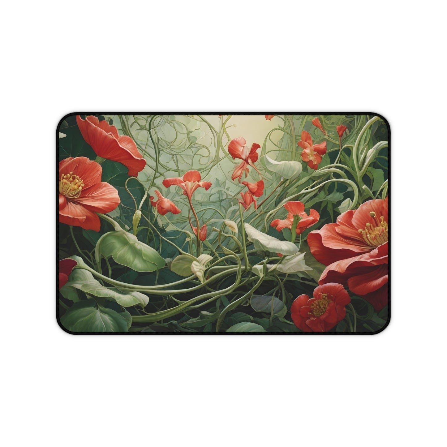 Enchanted Floral Desk Mat/Botanical Art Mouse Pad/Whimsical Flower Mouse Pad/Anti-Slip/Durable Mouse Pad/Gaming Mouse Pad