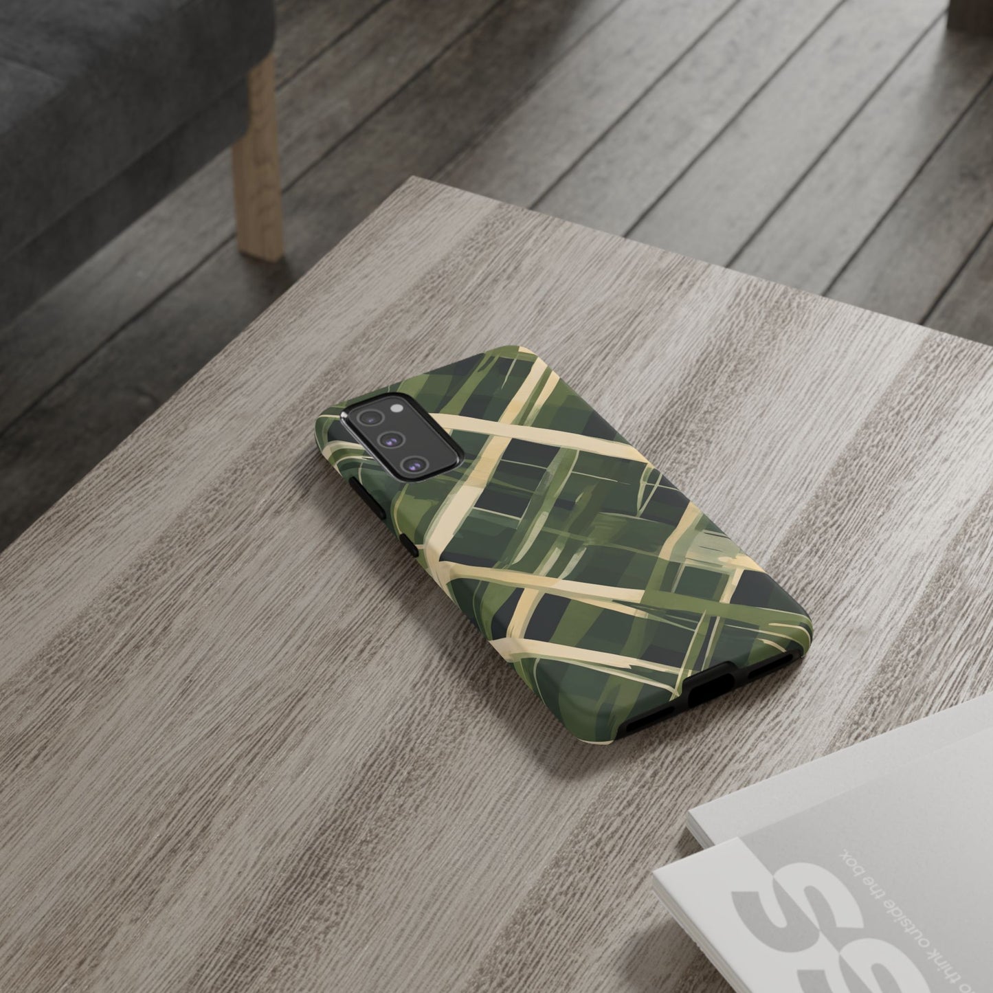 Green Abstract Grid Tough Phone Case Cover/Compatible with Samsung | Gift |Abstract Art Case|Colorful Protective Cover|Artistic Gift | Vibrant Design