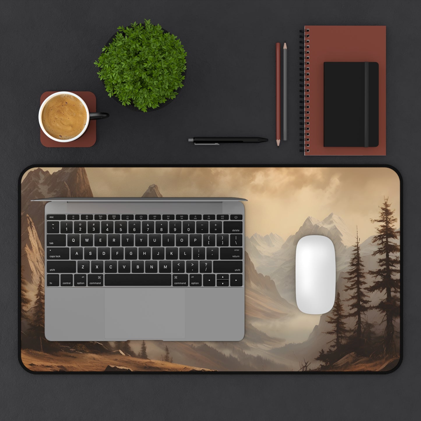 Majestic Mountain Range Desk Mat/Mountain Landscape Mouse Pad/Nature Inspired Mouse Pad/Anti-Slip Mouse Pad/Durable Mouse Pad