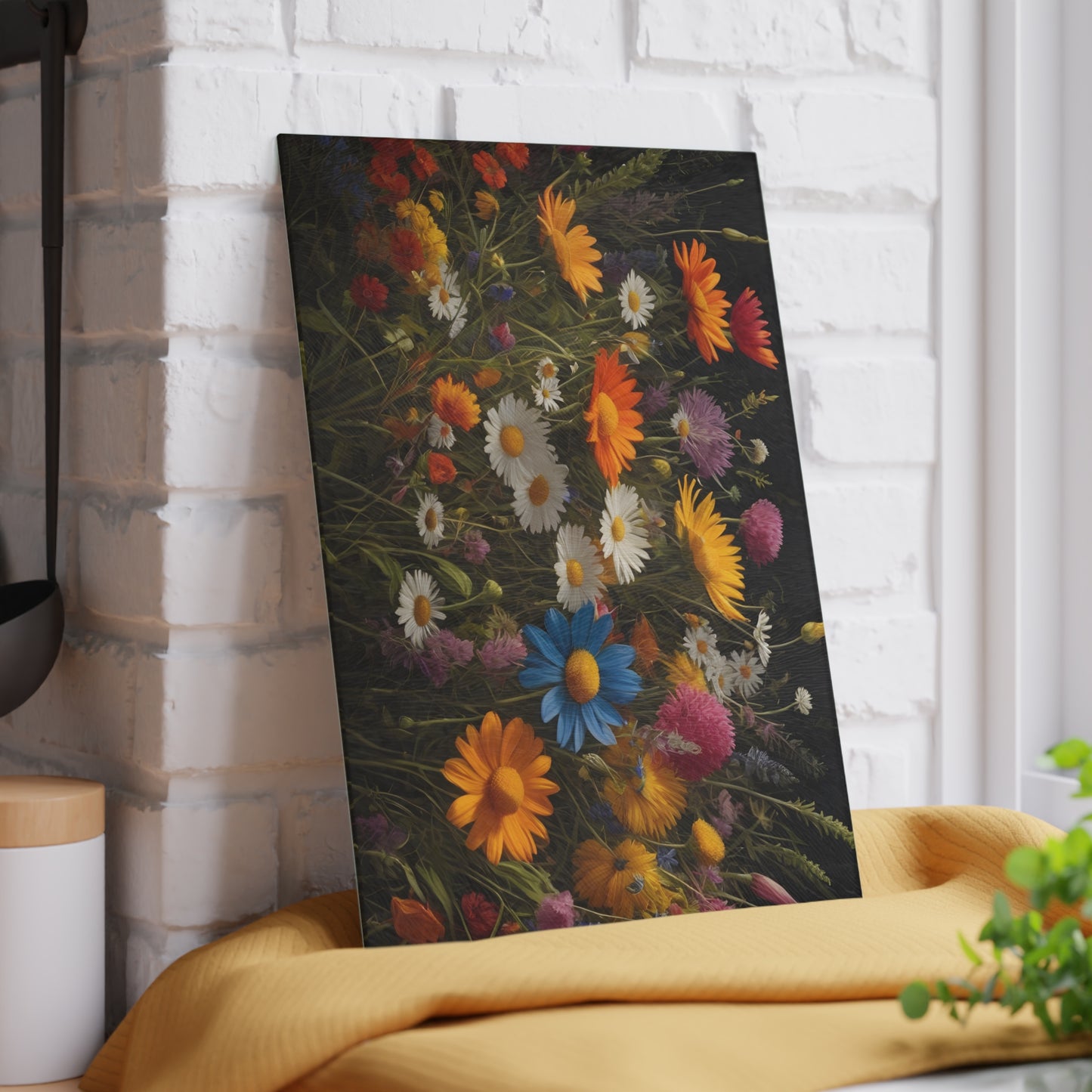 Vibrant Floral Cutting Board/Kitchen Cutting Board/Chopping Board/Large Cutting Board/Non-Slip Cutting Board/Durable Cutting Board