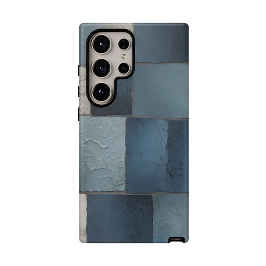 Urban Chic Blue Brick Textured Pattern/Compatible with Samsung|Abstract Art Case|Colorful Protective Cover|Artistic Gift|Vibrant Design