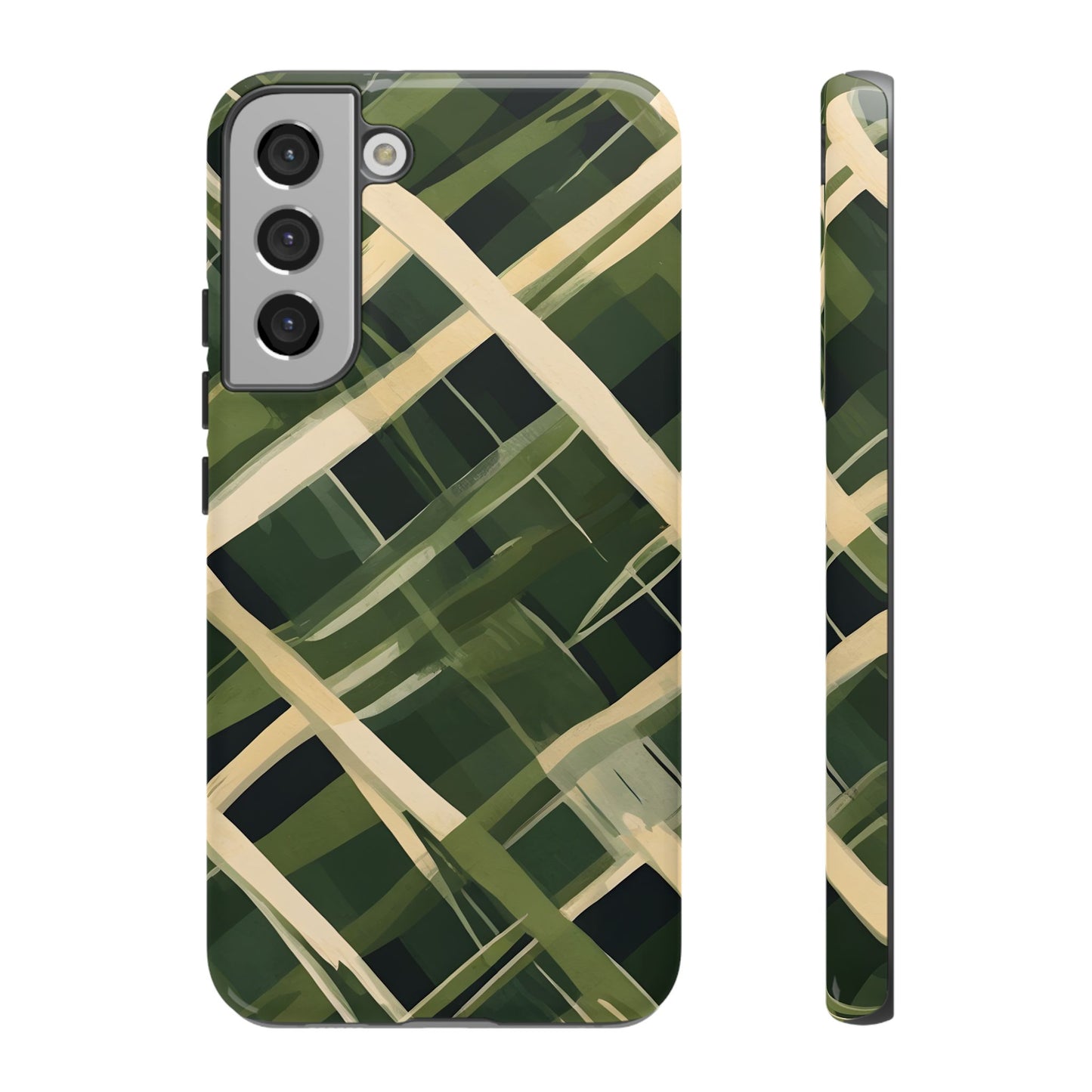 Green Abstract Grid Tough Phone Case Cover/Compatible with Samsung | Gift |Abstract Art Case|Colorful Protective Cover|Artistic Gift | Vibrant Design