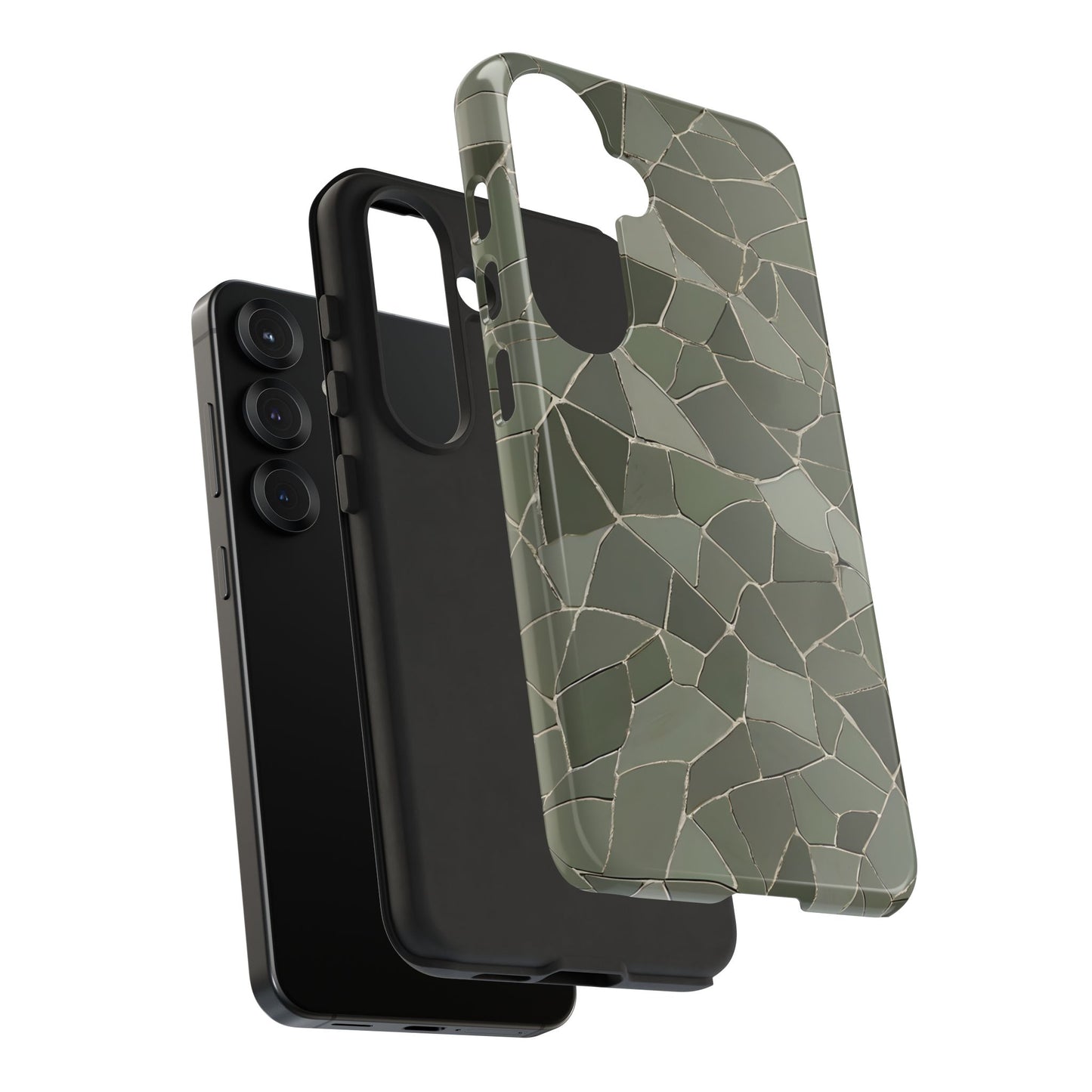 Sage Green Cracked Tile Phone Case Cover / Gift / Compatible with Samsung / Gift for Her, Birthday Present, Stylish Protection