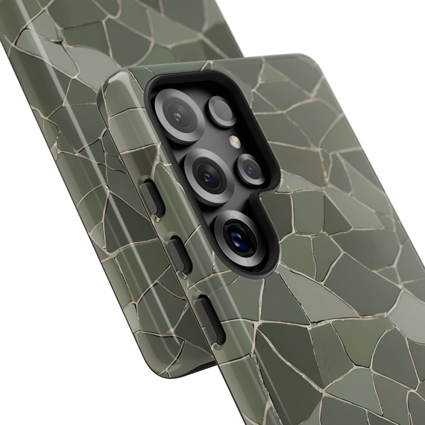 Sage Green Cracked Tile Phone Case Cover / Gift / Compatible with Samsung / Gift for Her, Birthday Present, Stylish Protection